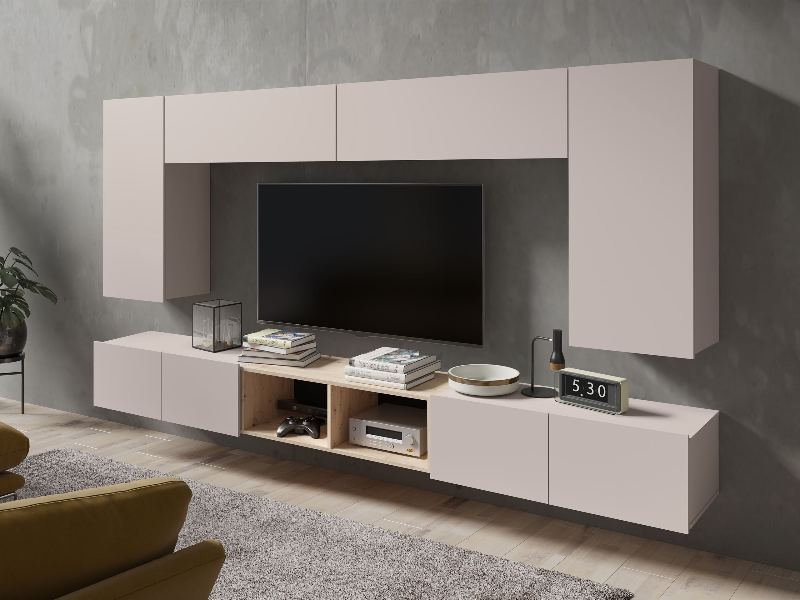 Set za dnevni boravak Tivdalu 143 (Kašmir + Hrast Artisan)