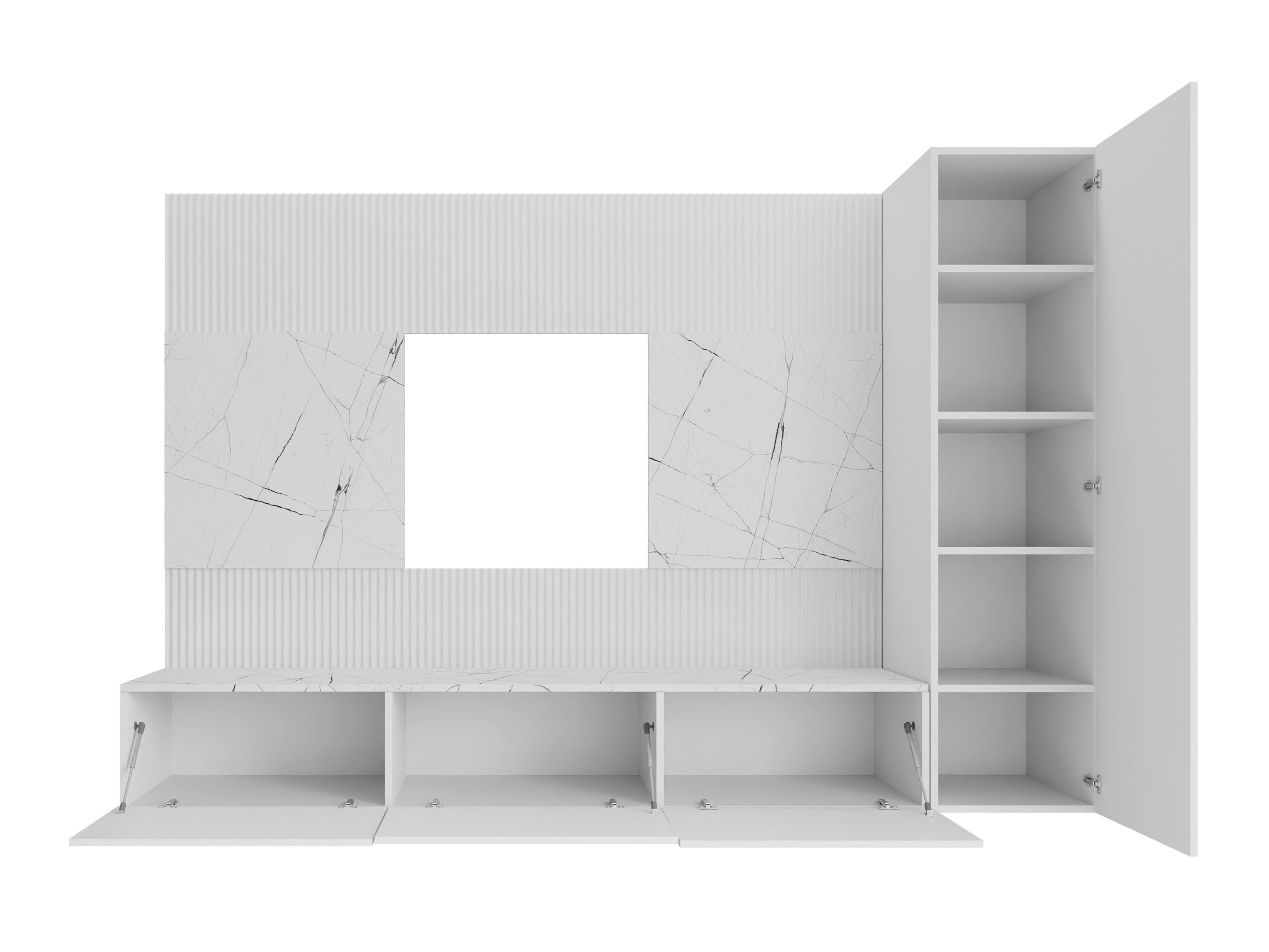 Set za dnevni boravak Comfivo 452 (Bijela + Bijeli mramor)