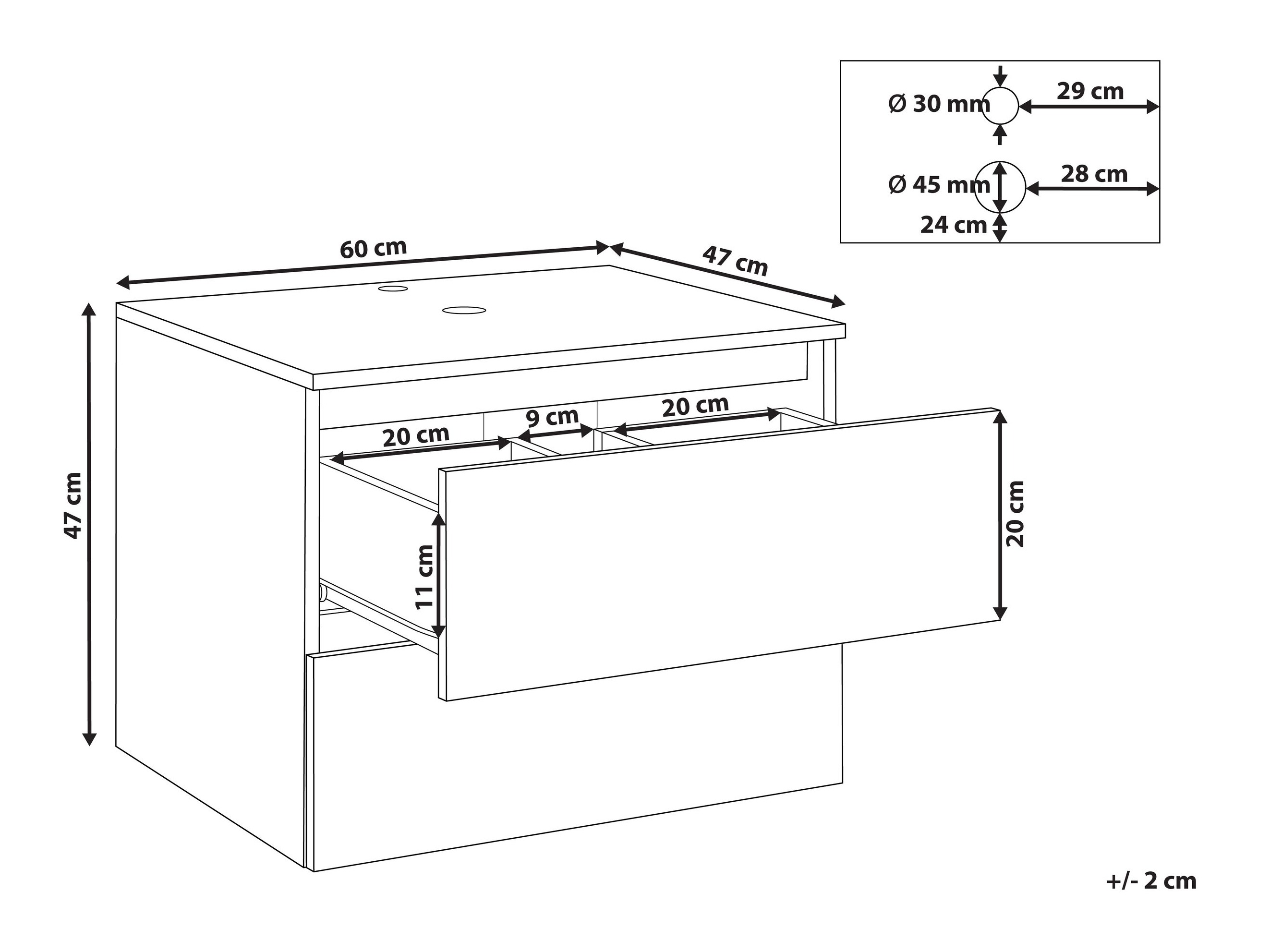 Zidni ormarić za umivaonik Berwyn 2719 (Bijela)