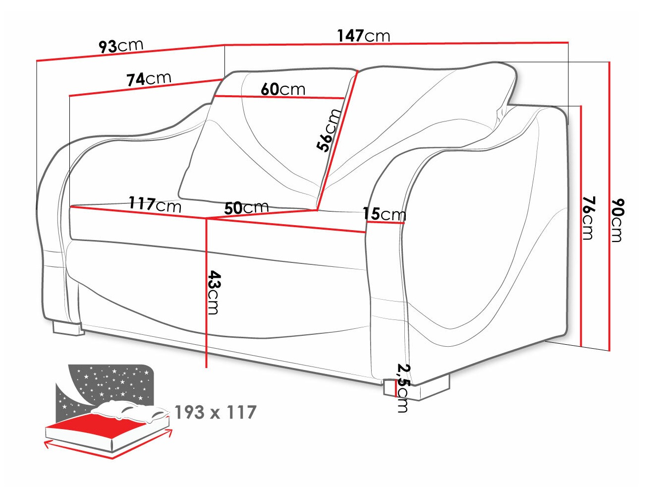Kauč na razvlačenje Decatur 102 (Rombix 017 + Lawa 17)