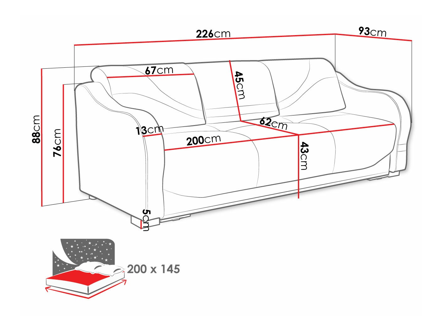 Kauč na razvlačenje Decatur 104