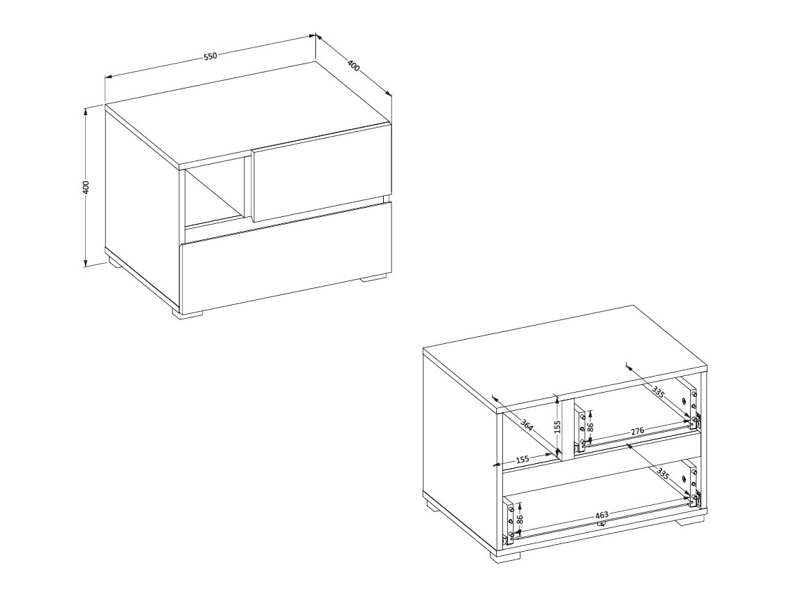 Noćni ormarić Alfere 120 (Bijela)