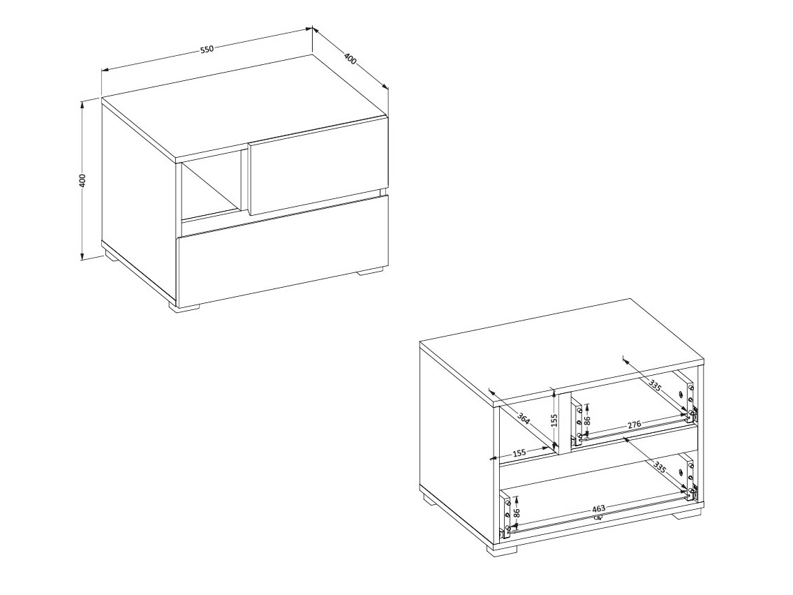 Noćni ormarić Alfere 120 (Hrast Wotan)
