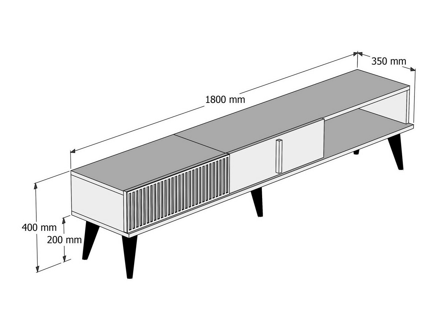TV stol Mavbene 102 (Orah + Bijela)