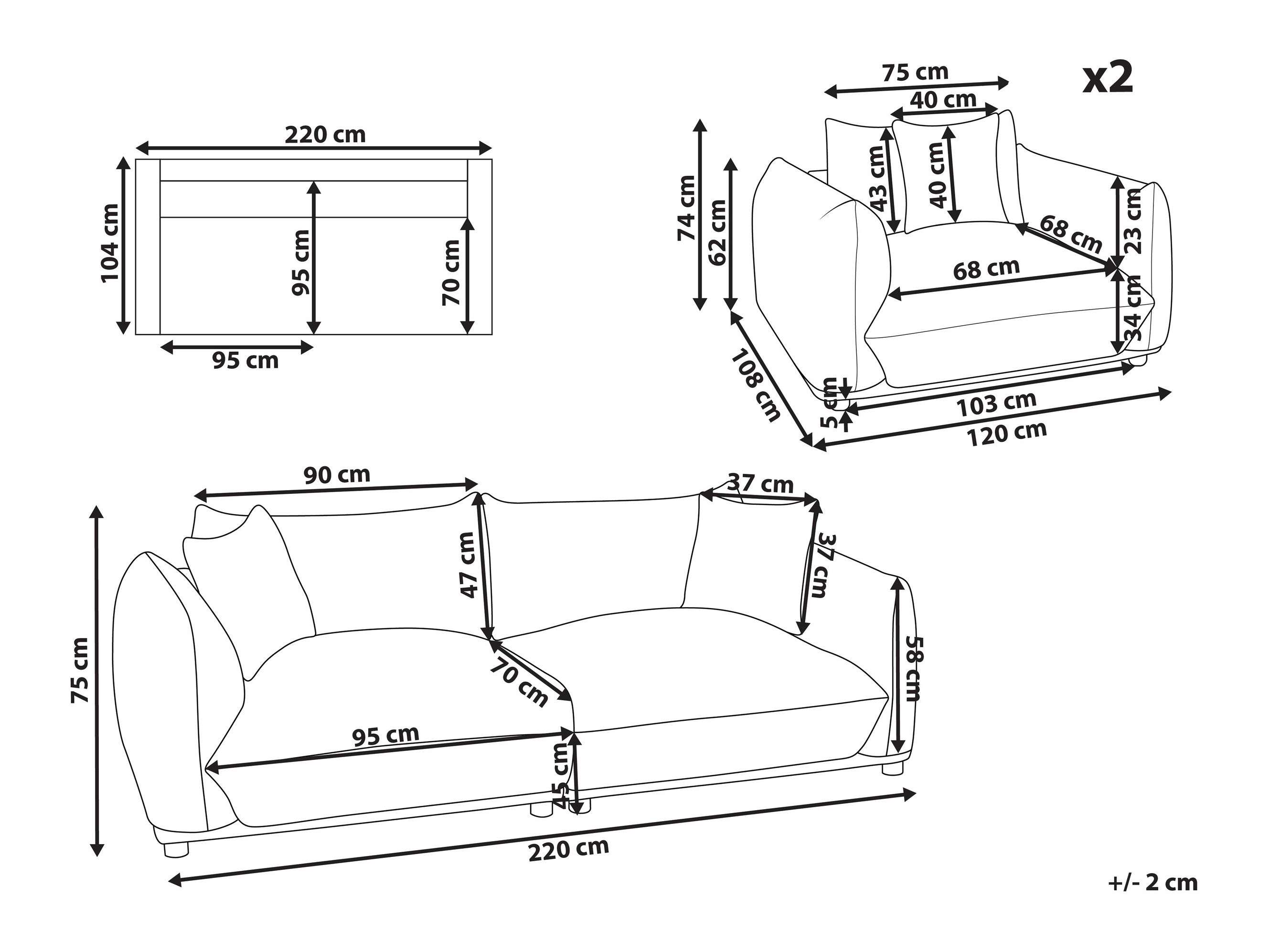 Tapecirani namještaj Berwyn 2724 (Narančasta)