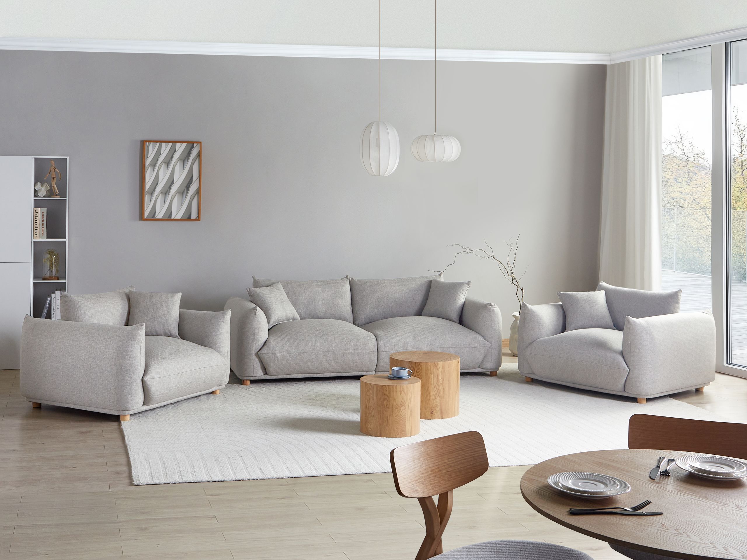 Tapecirani namještaj Berwyn 2724 (Svijetlo siva)