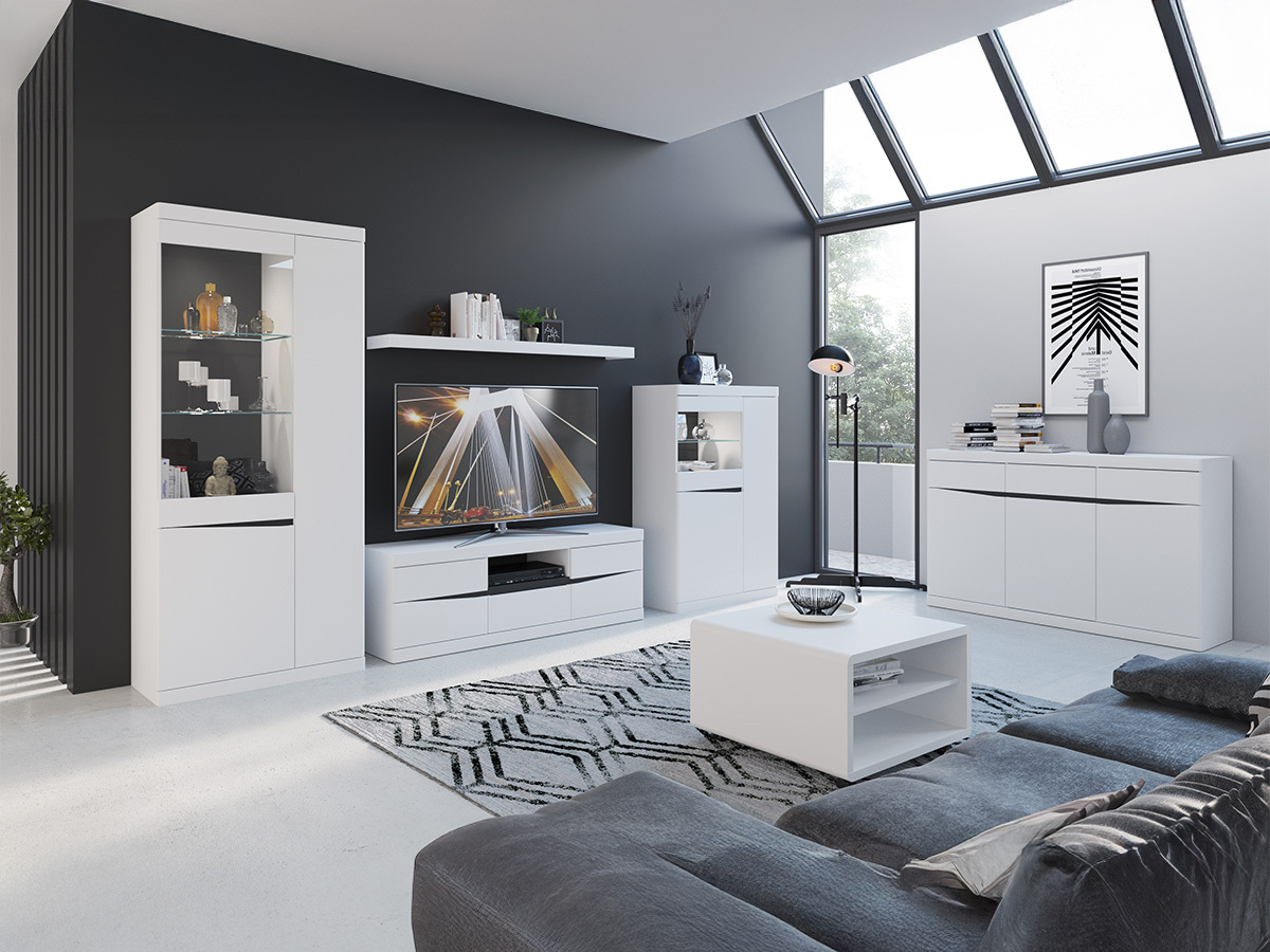 TV stol Venlori 121 (Bijela + Grafit)