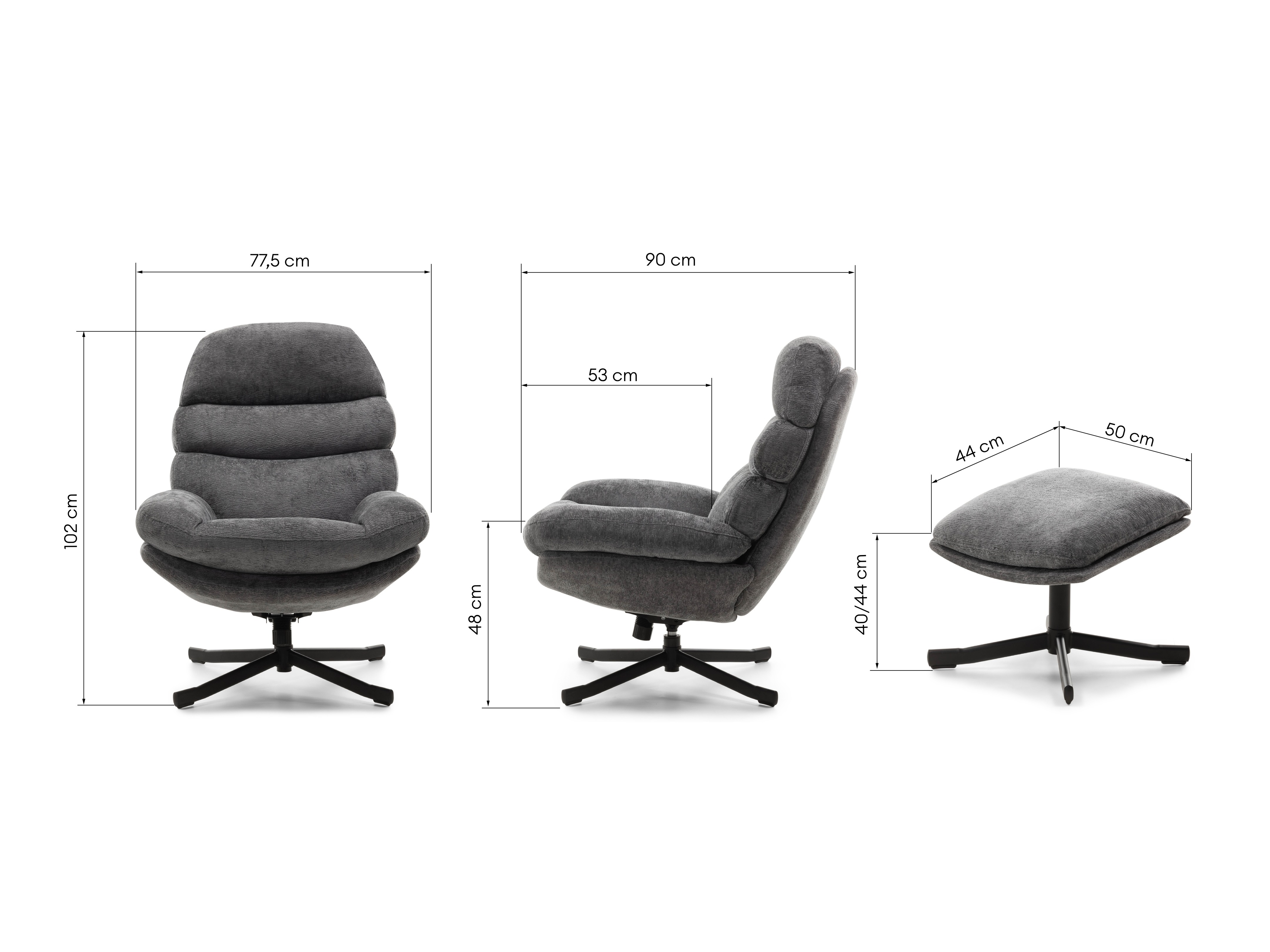 Fotelja Burleson 329 (Siva)