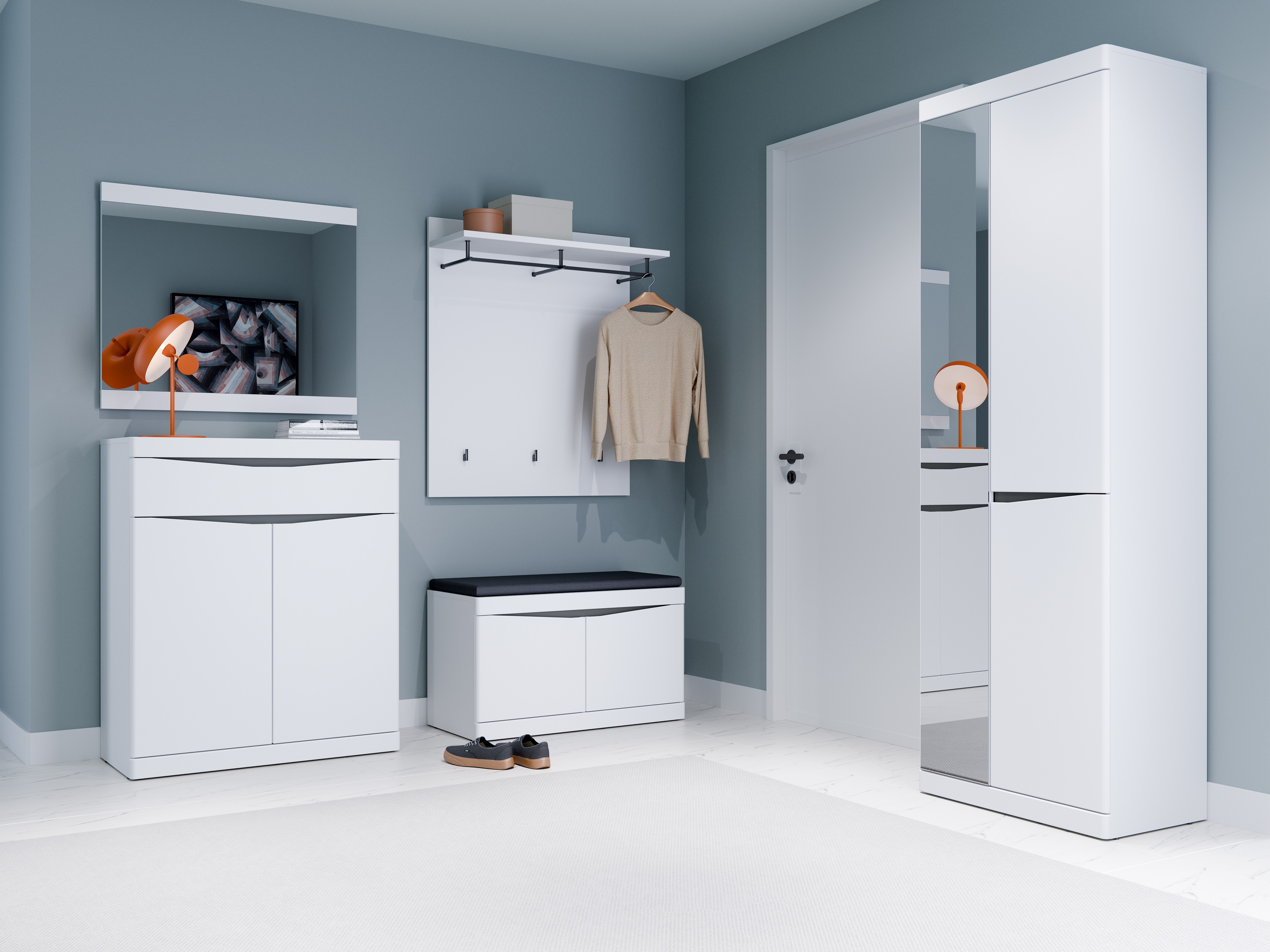 Ormar Venlori 139 (Bijela + Grafit)