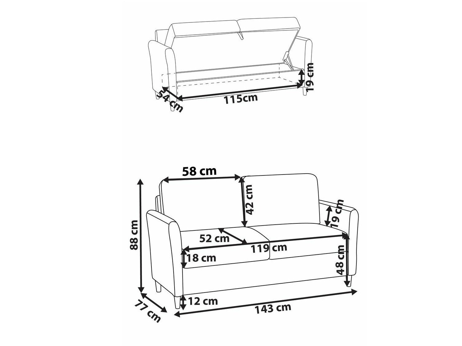 Kauč Berwyn 2822 (Plava)