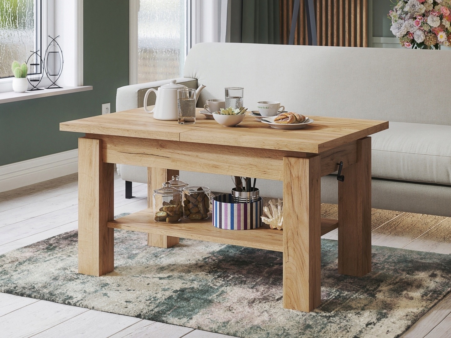 Sklopivi stolić za kavu Glendale 100 (Obrt zlatni hrast)