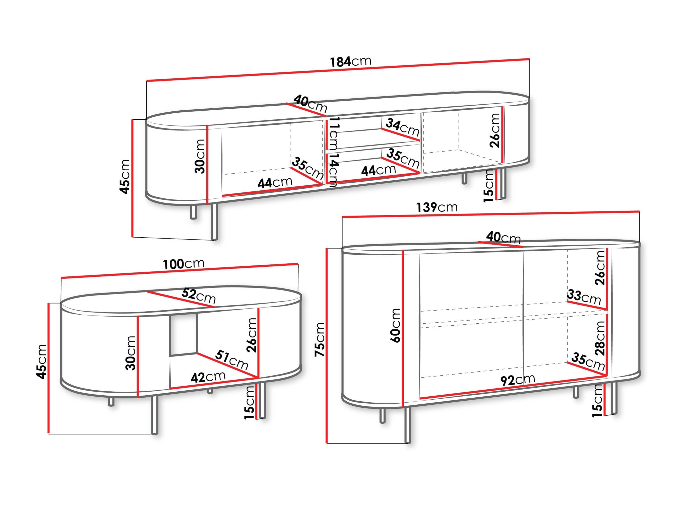 Dnevni boravak Comfivo Livtena 105 (Crni mramor + Crna)