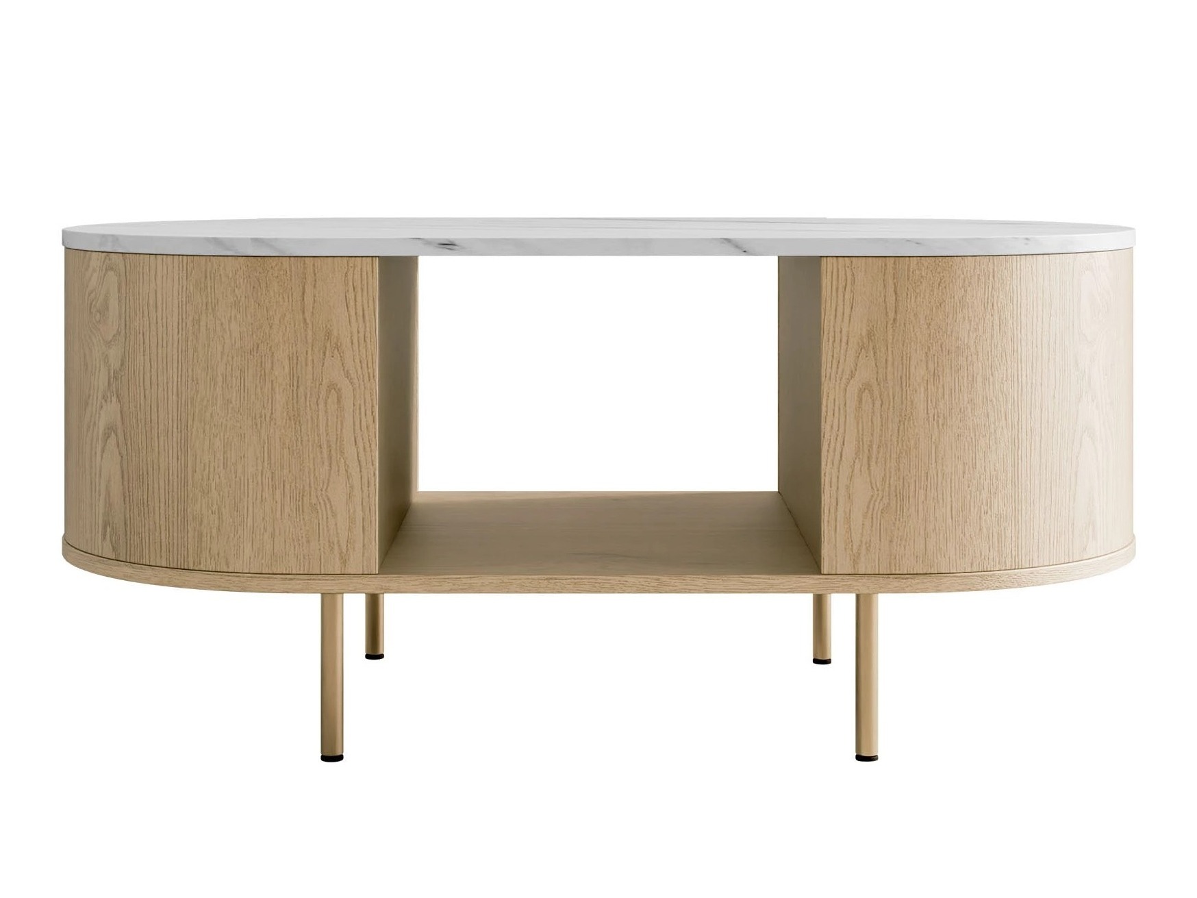 Set za dnevni boravak Comfivo Livtena 105 (Bijeli mramor + Zlatna)