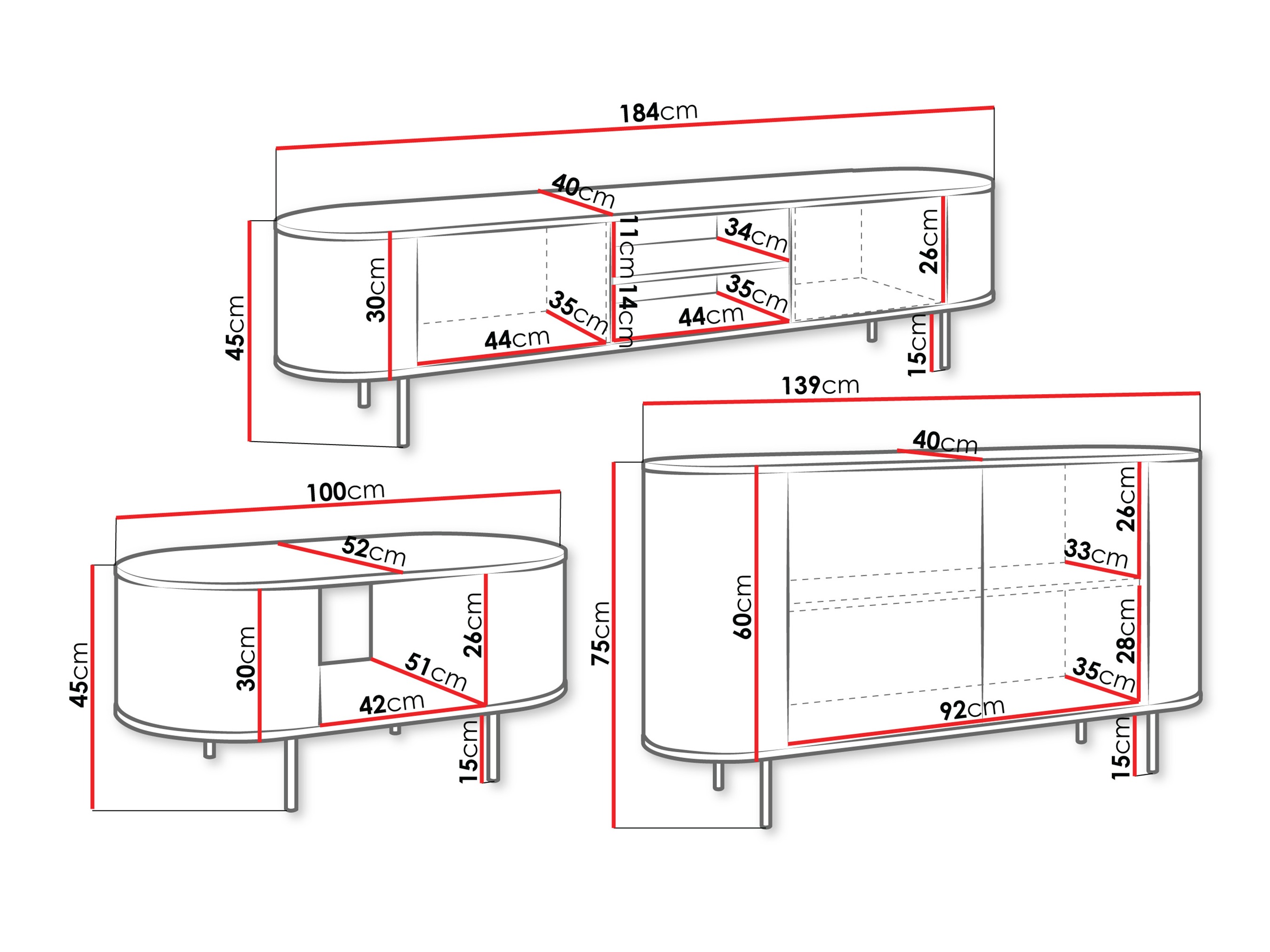 Set za dnevni boravak Comfivo Livtena 105 (Bijeli mramor + Zlatna)