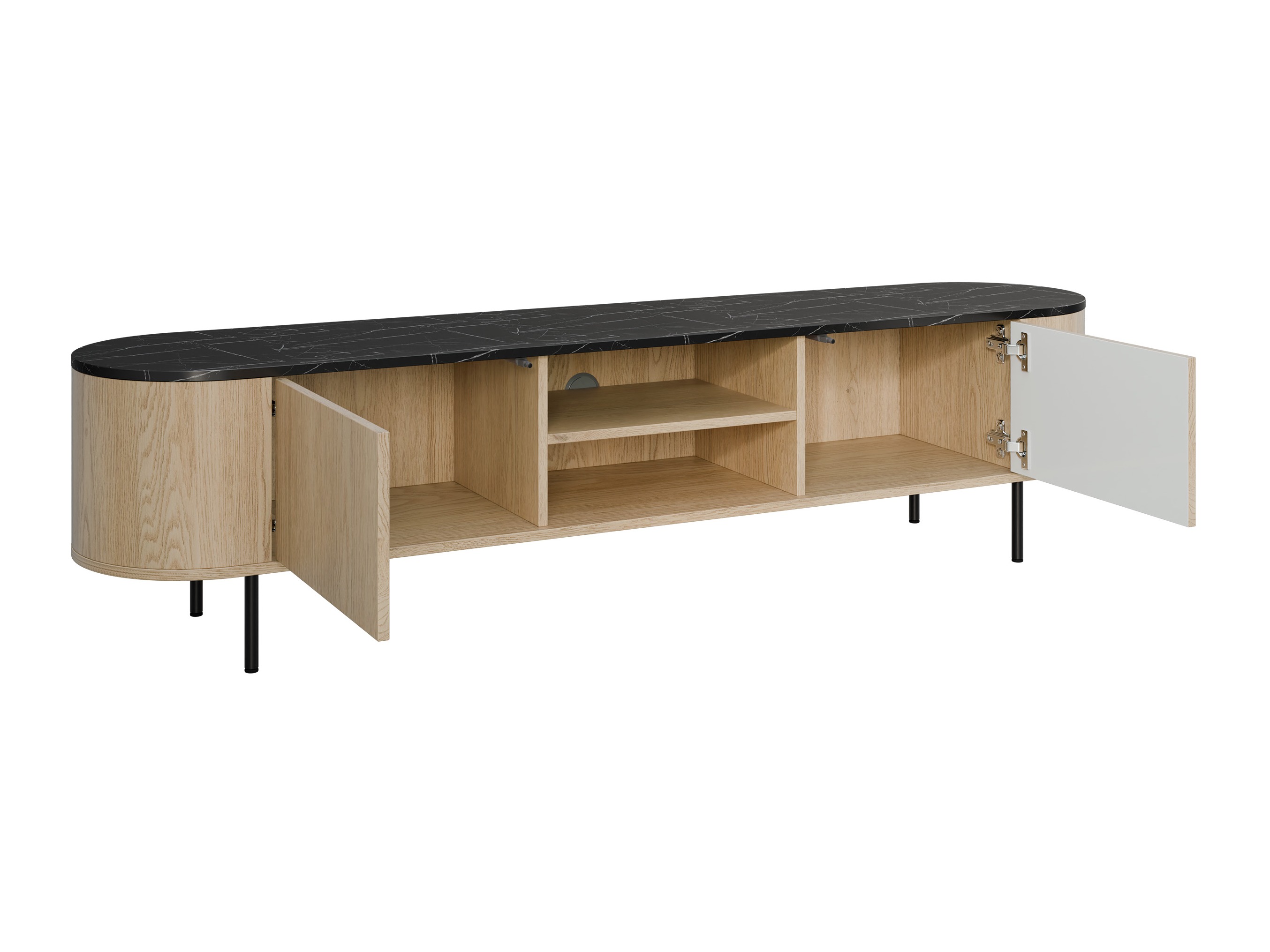 Set za dnevni boravak Comfivo Livtena 105 (Crni mramor + Crna)