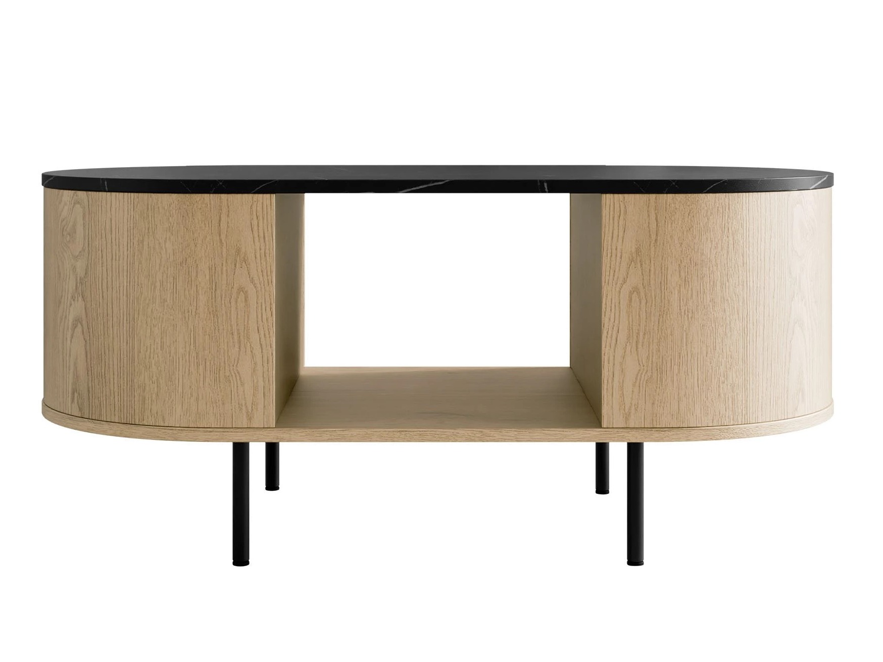 Set za dnevni boravak Comfivo Livtena 105 (Crni mramor + Crna)