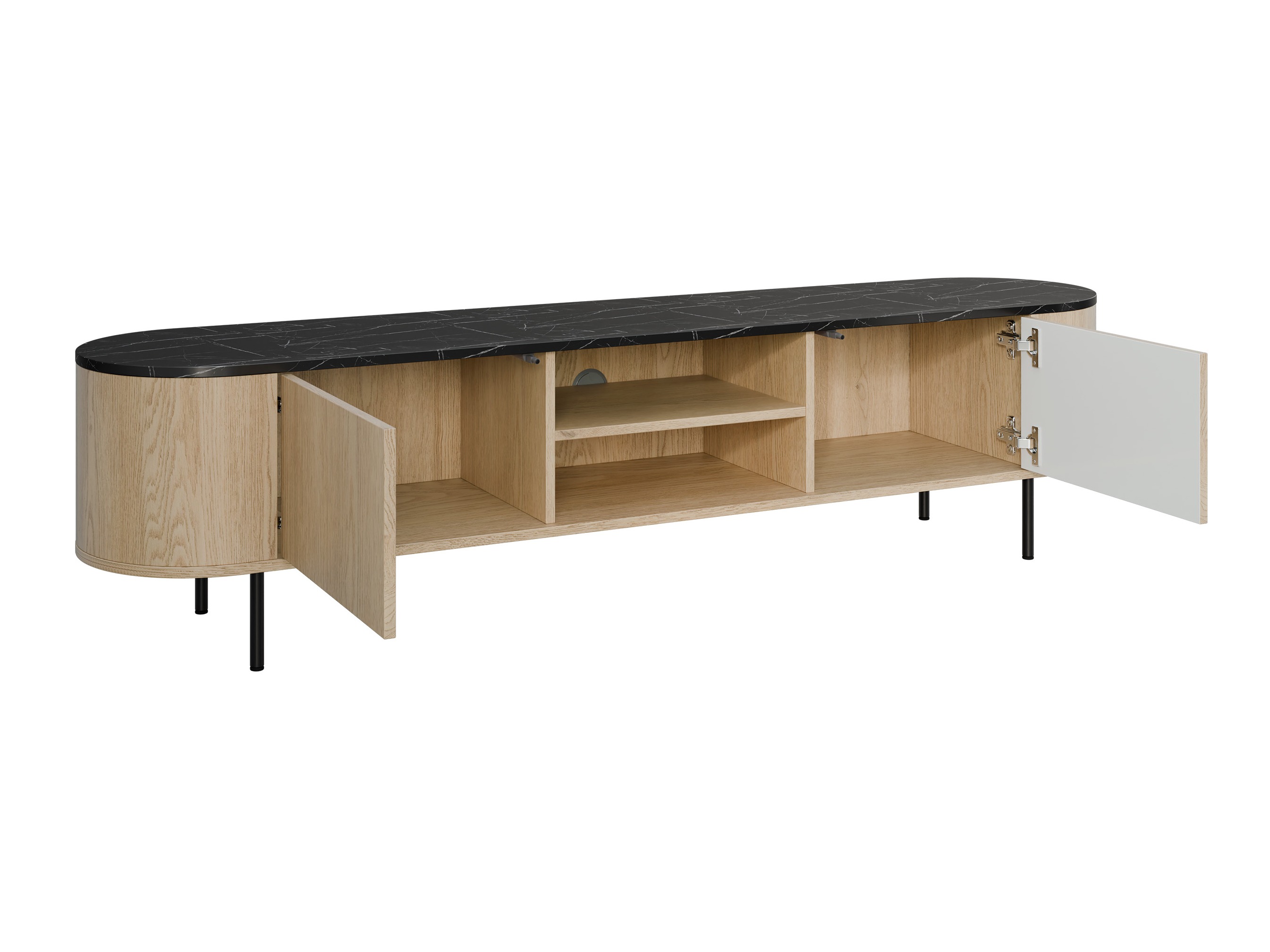 Set za dnevni boravak Comfivo Livtena (Bijeli mramor + Zlatna)