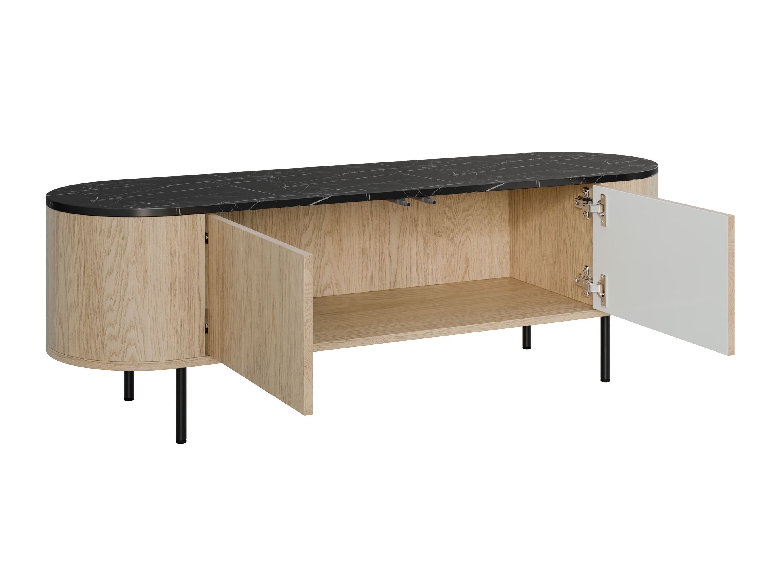 TV stol Comfivo Livtena (Bijeli mramor + Zlatna)