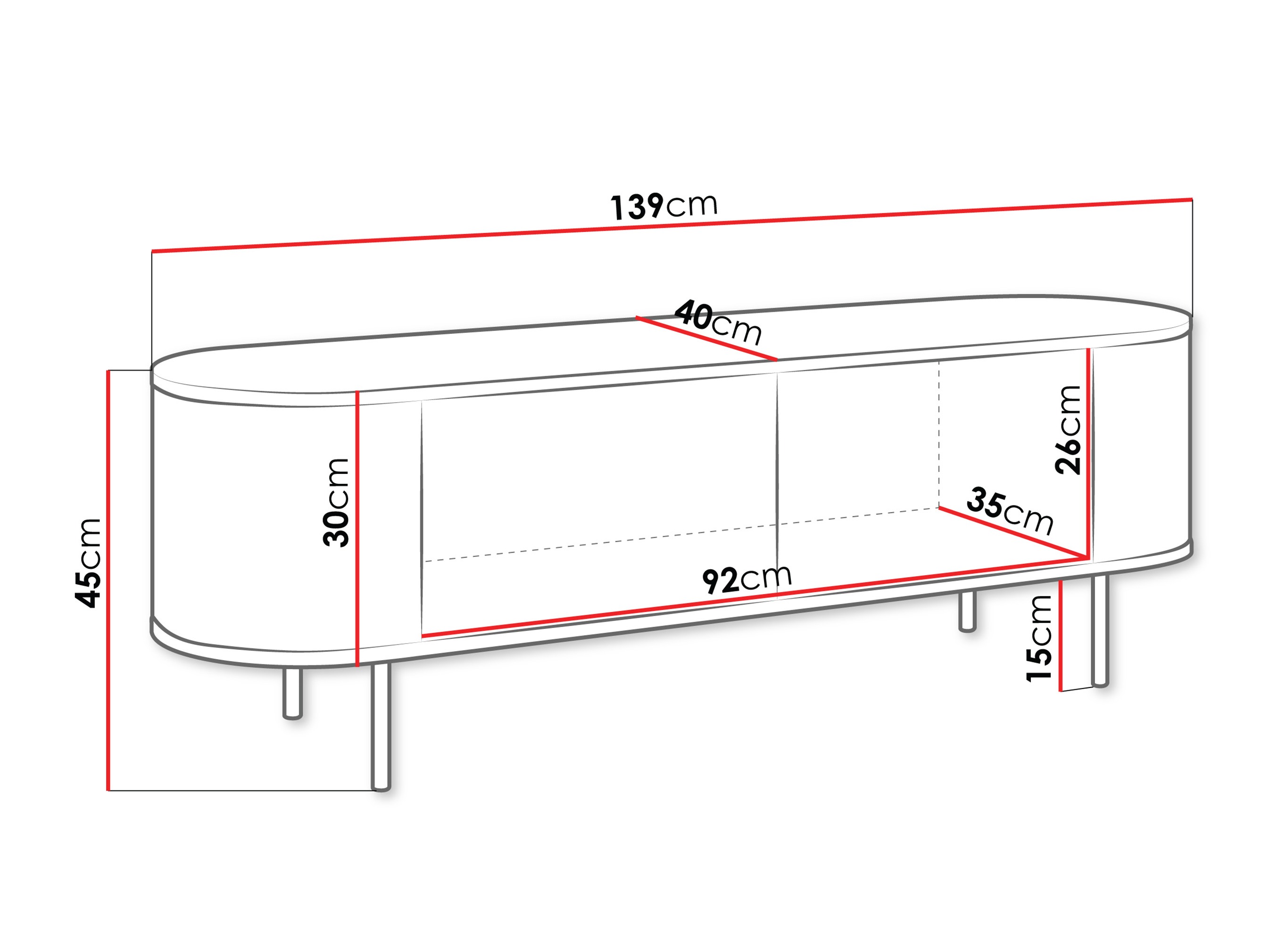 TV stol Comfivo Livtena (Bijeli mramor + Zlatna)