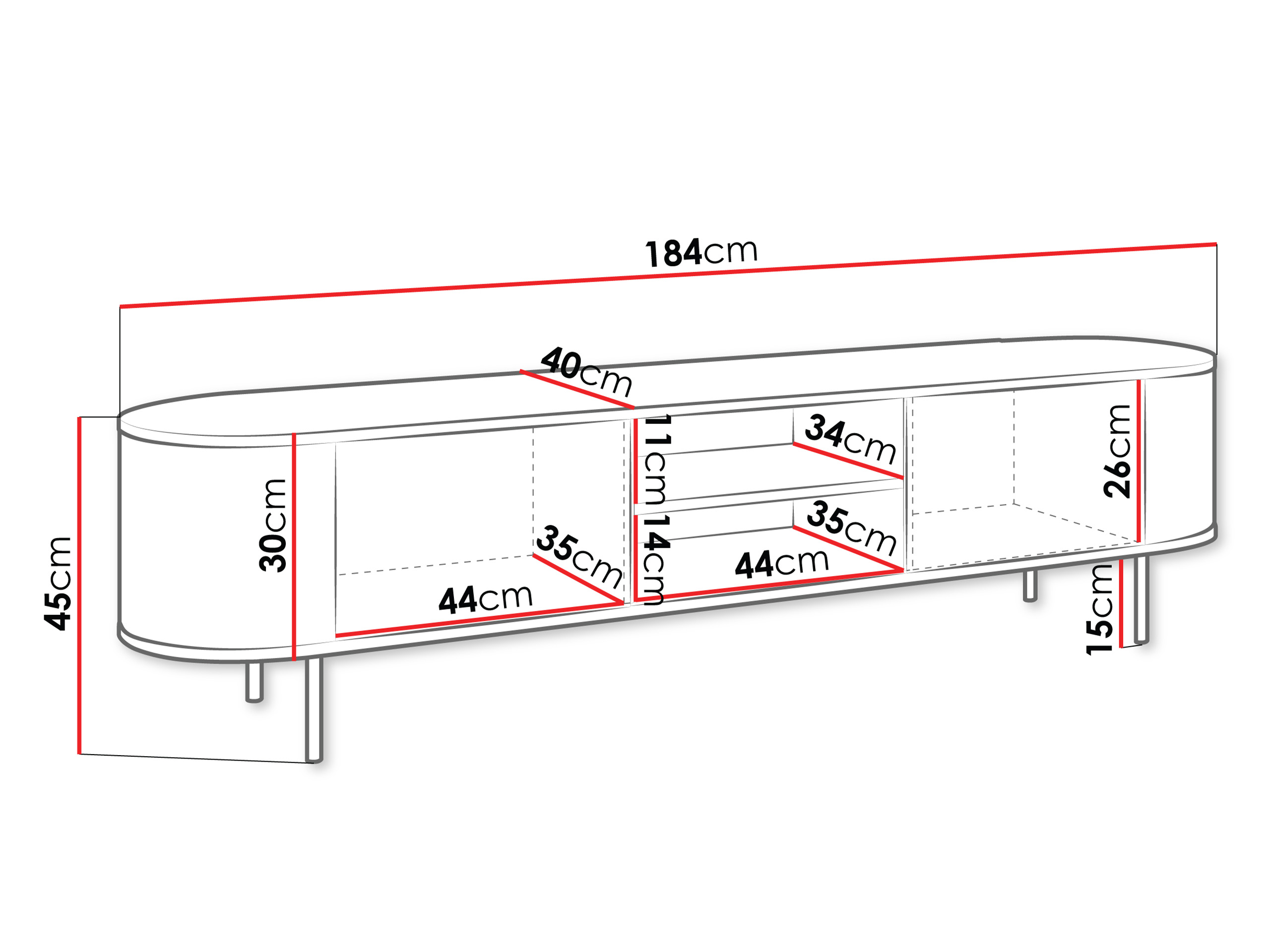 TV stol Comfivo Livtena I (Bijeli mramor + Zlatna)