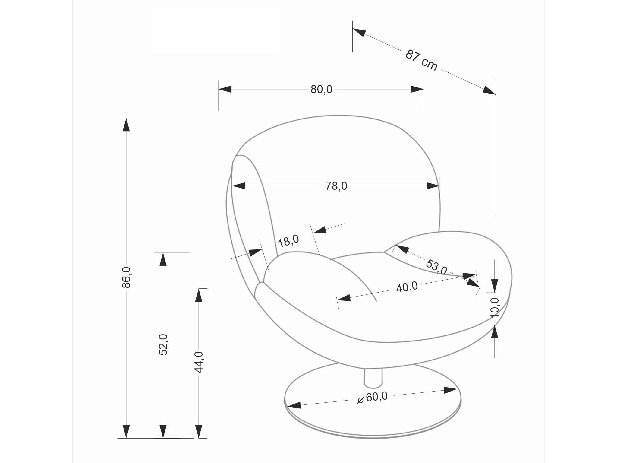 Fotelja Houston 1982 (Siva)