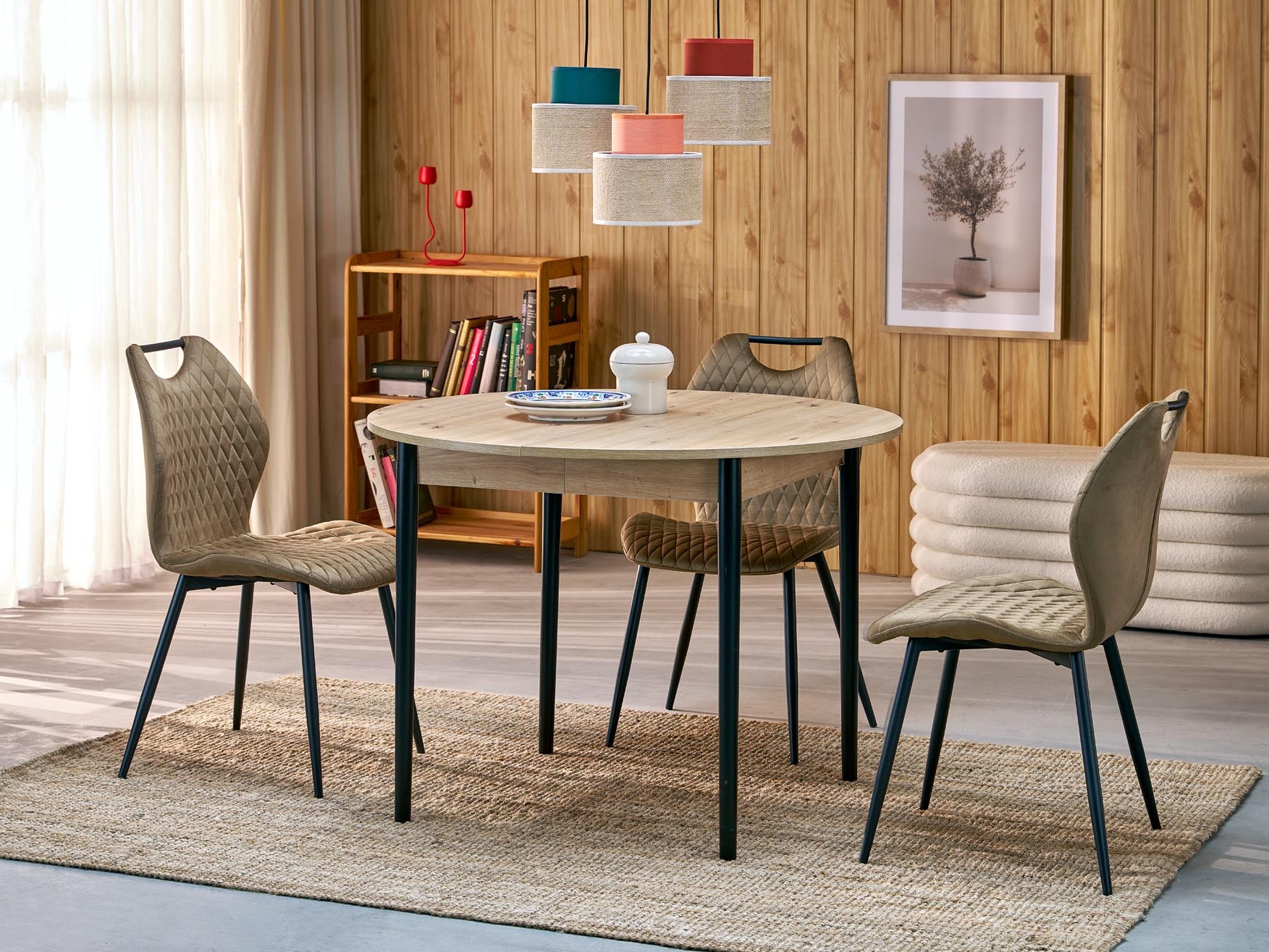 Stol Houston 1990 (Crna + Hrast Artisan)