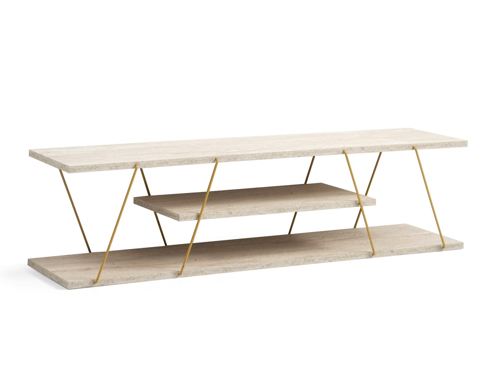 TV stol Kailua 365 (Svijetli travertin + Zlatna)
