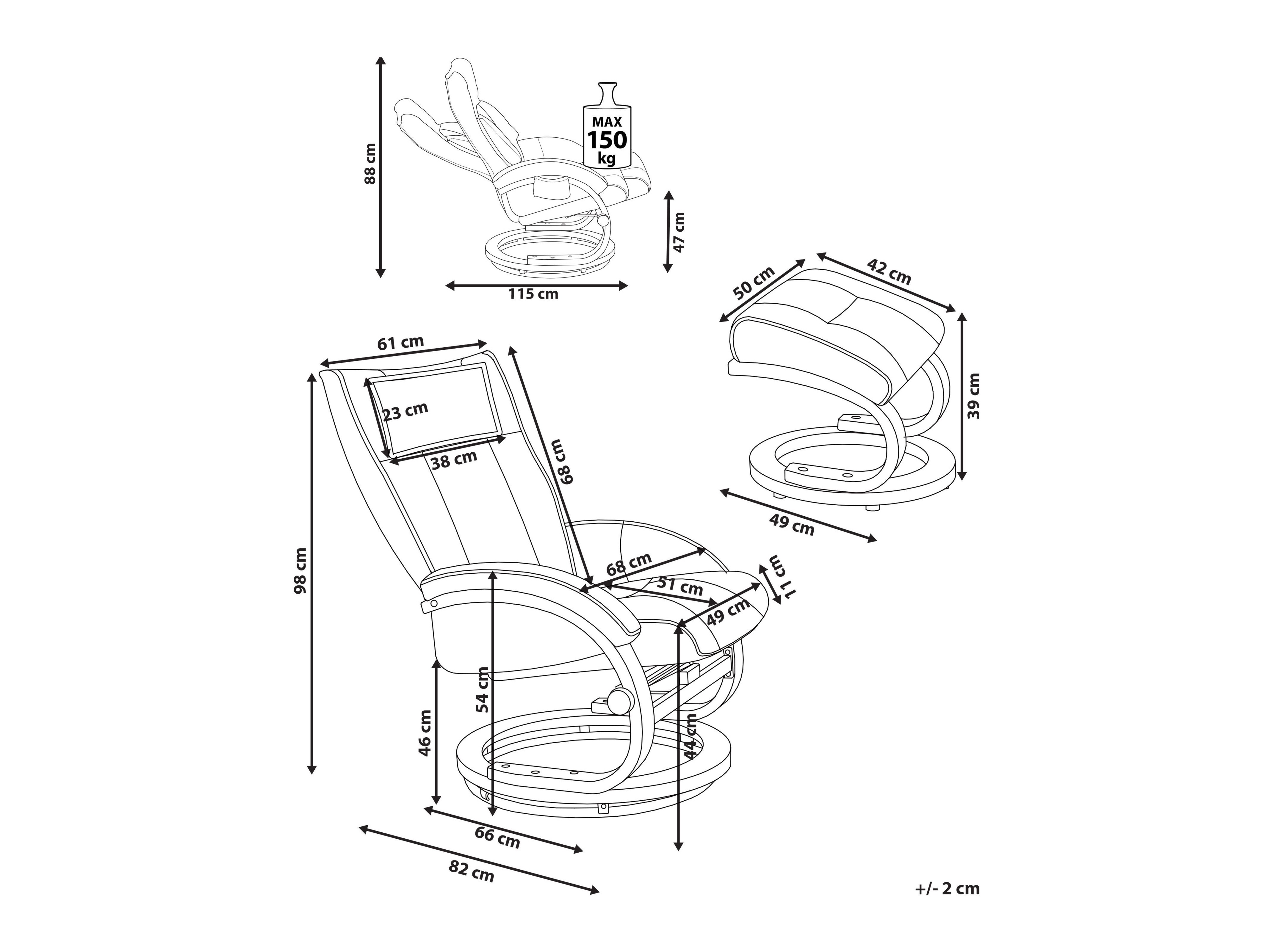 Fotelja Berwyn 2736 (Crna)