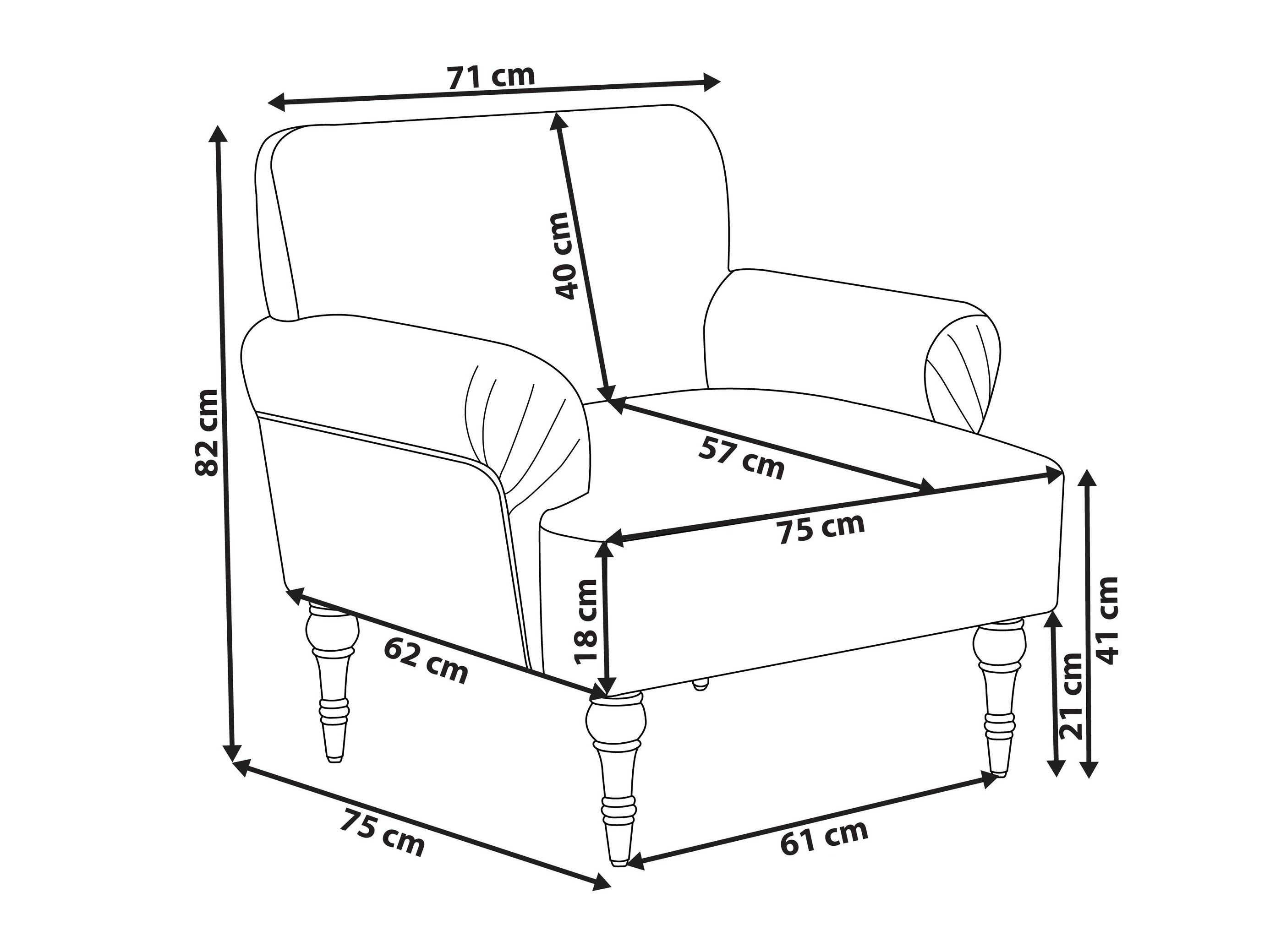Fotelja Berwyn 2742 (Zelena)