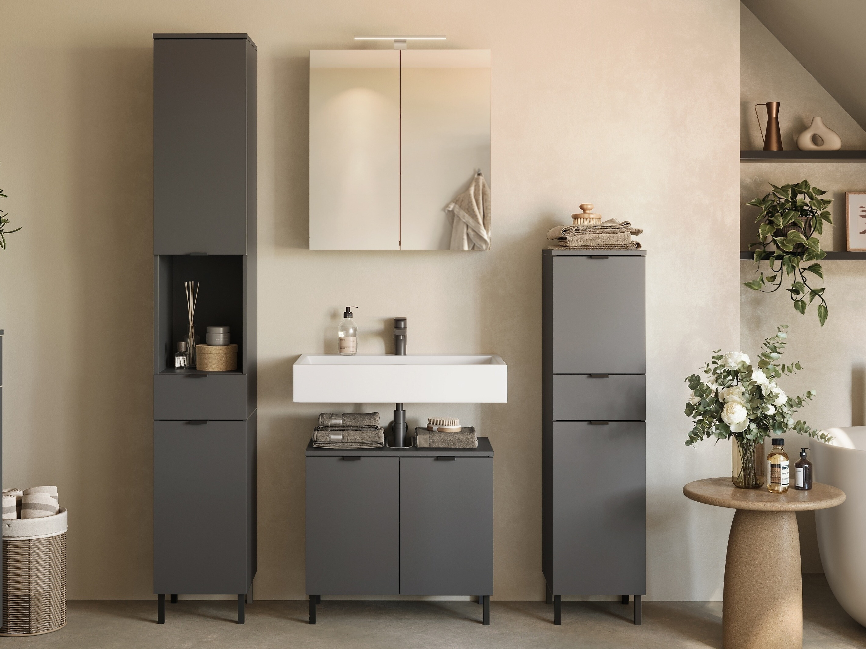 Kupaonski namještaj Felfere 108 (Antracit)