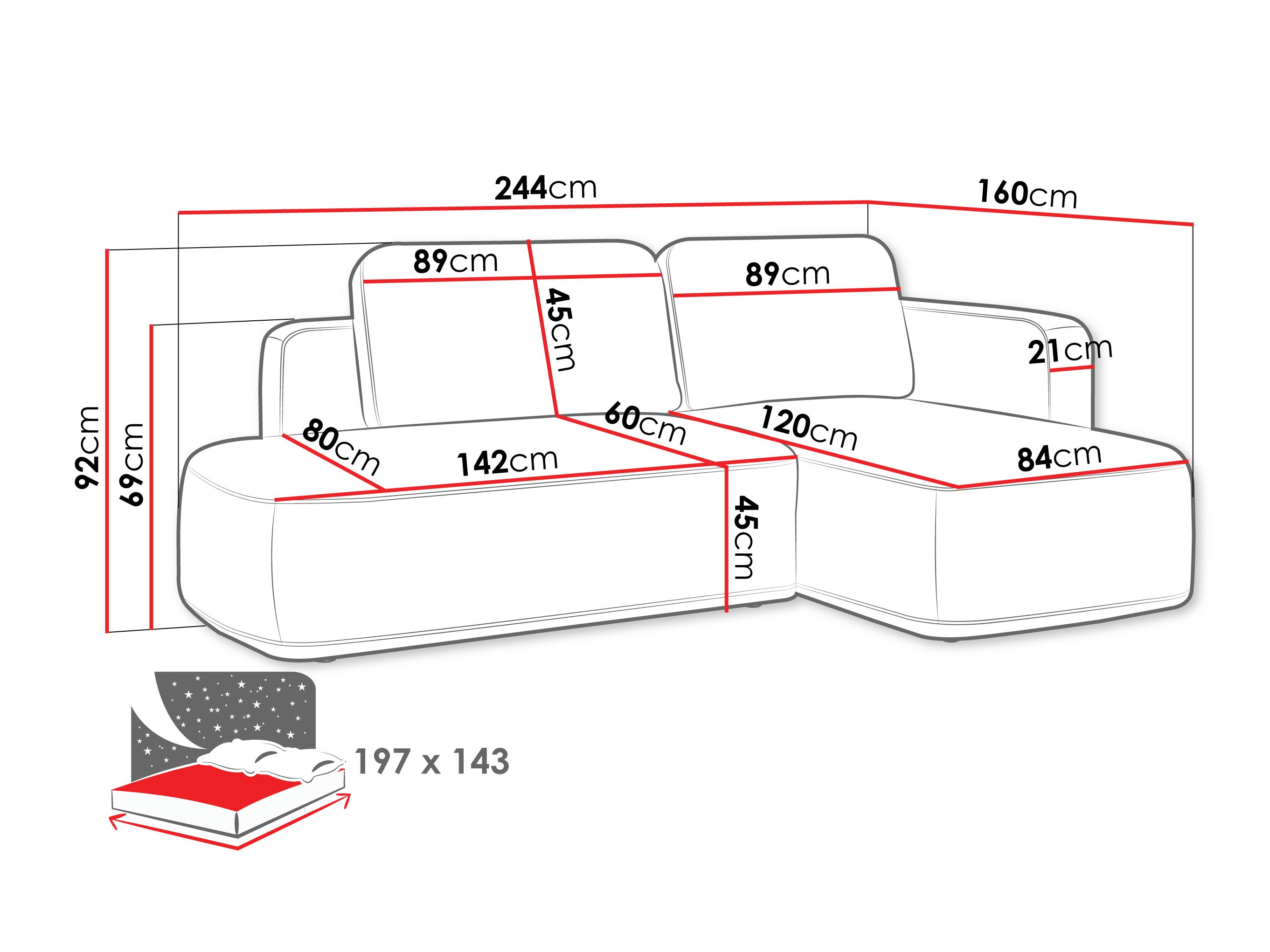 Kutna garnitura ComfiDream Celena (Perfect Harmony 63)