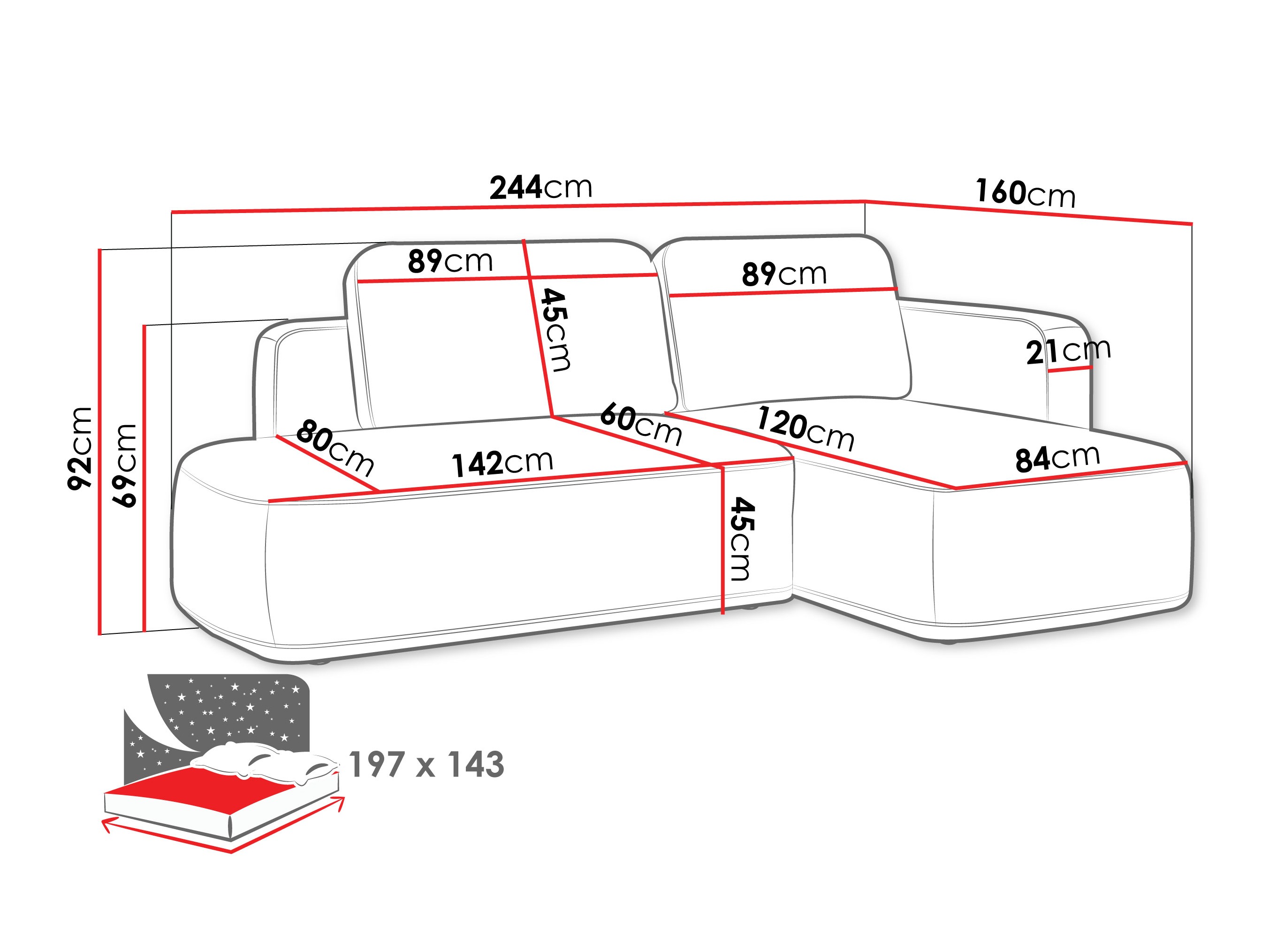 Kutna garnitura ComfiDream Celena (Perfect Harmony 77)