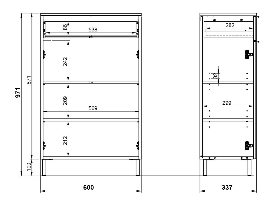 Samostojeći kupaonski ormarić Felfere 101 (Kašmir)