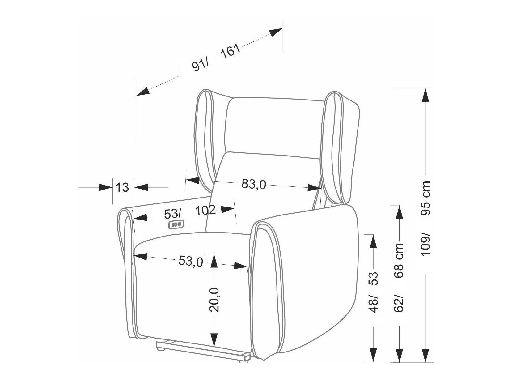 Podesiva fotelja Houston 1978 (Bež)