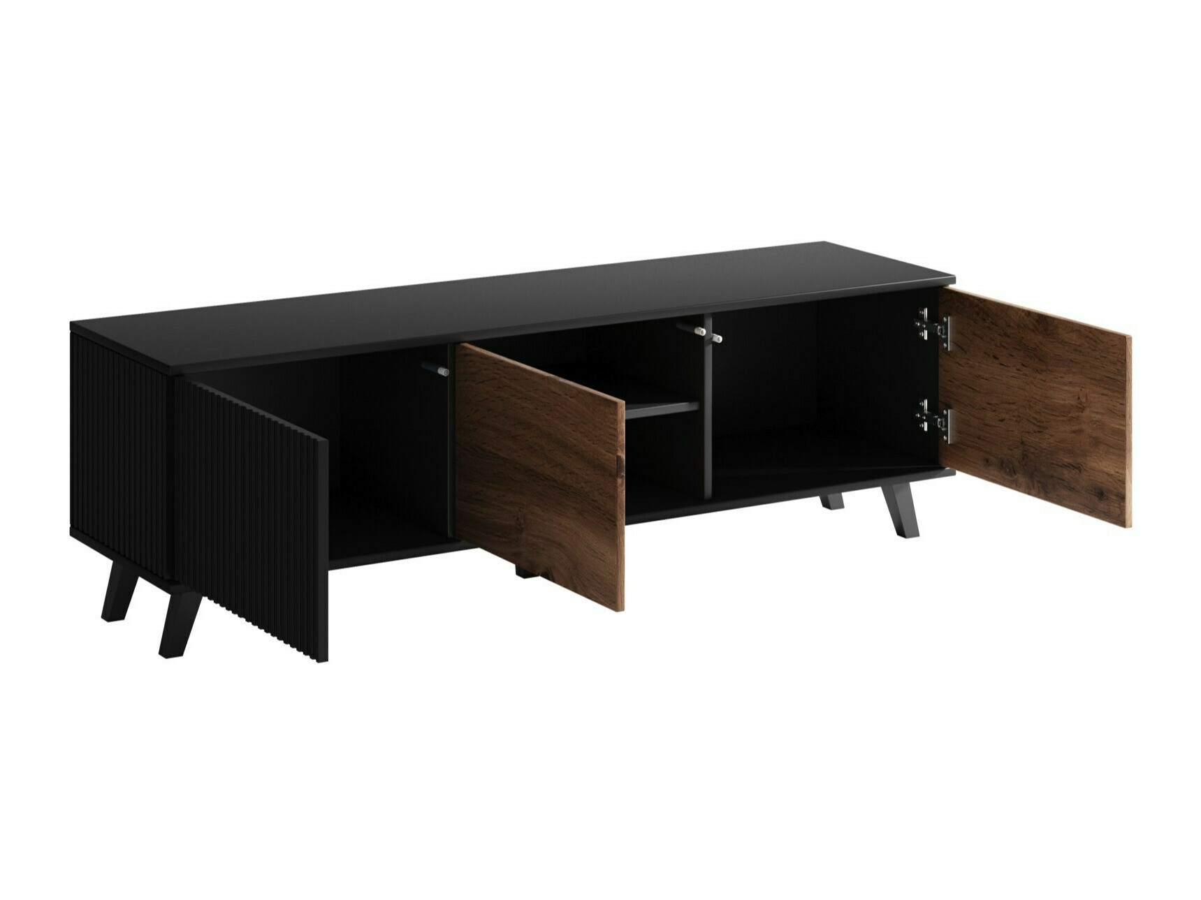 Set za dnevni boravak Luelia 108 (Crna + Hrast Wotan)