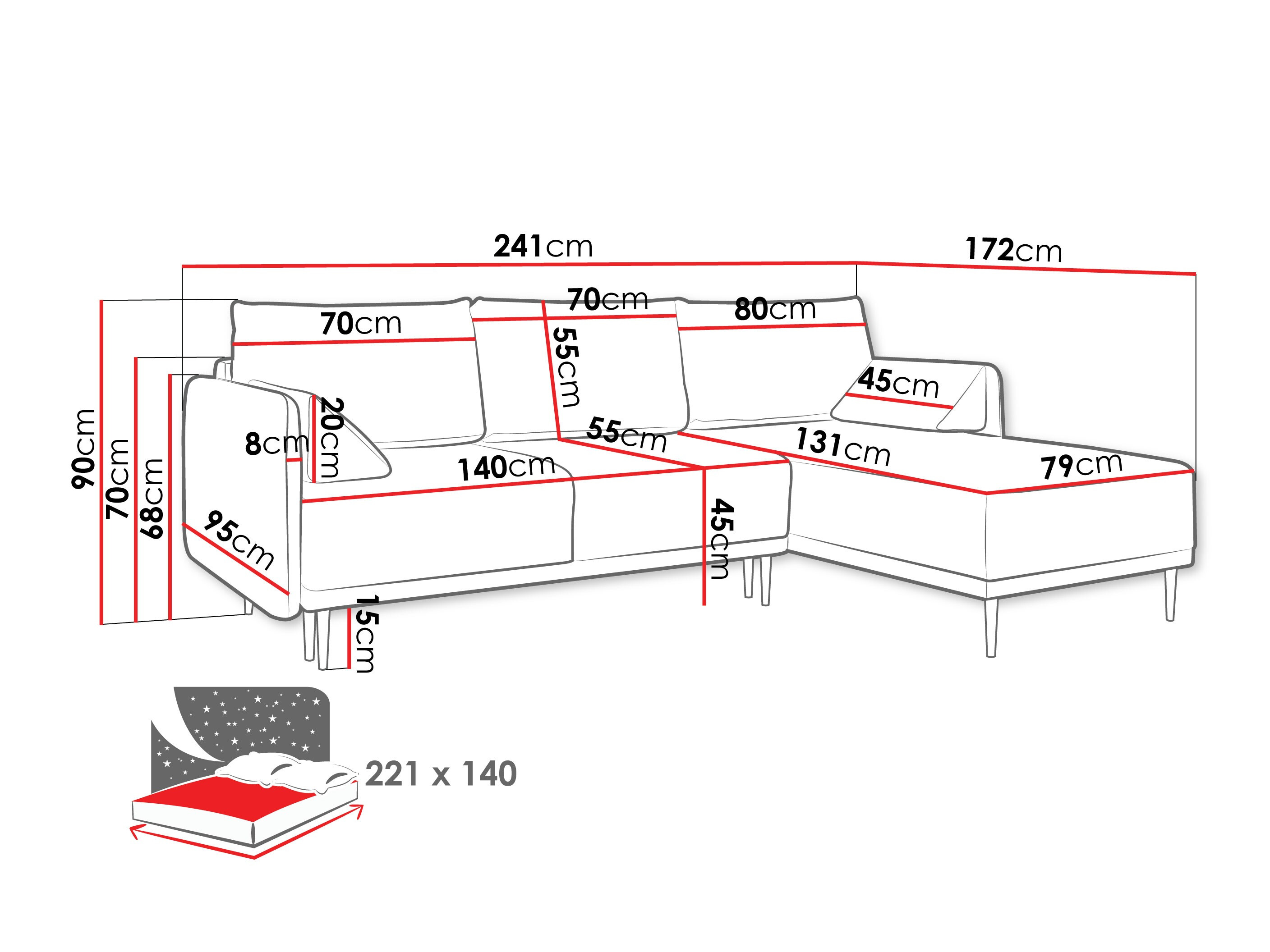 Kutna garnitura ComfiDream 204 (Sicuro 10)