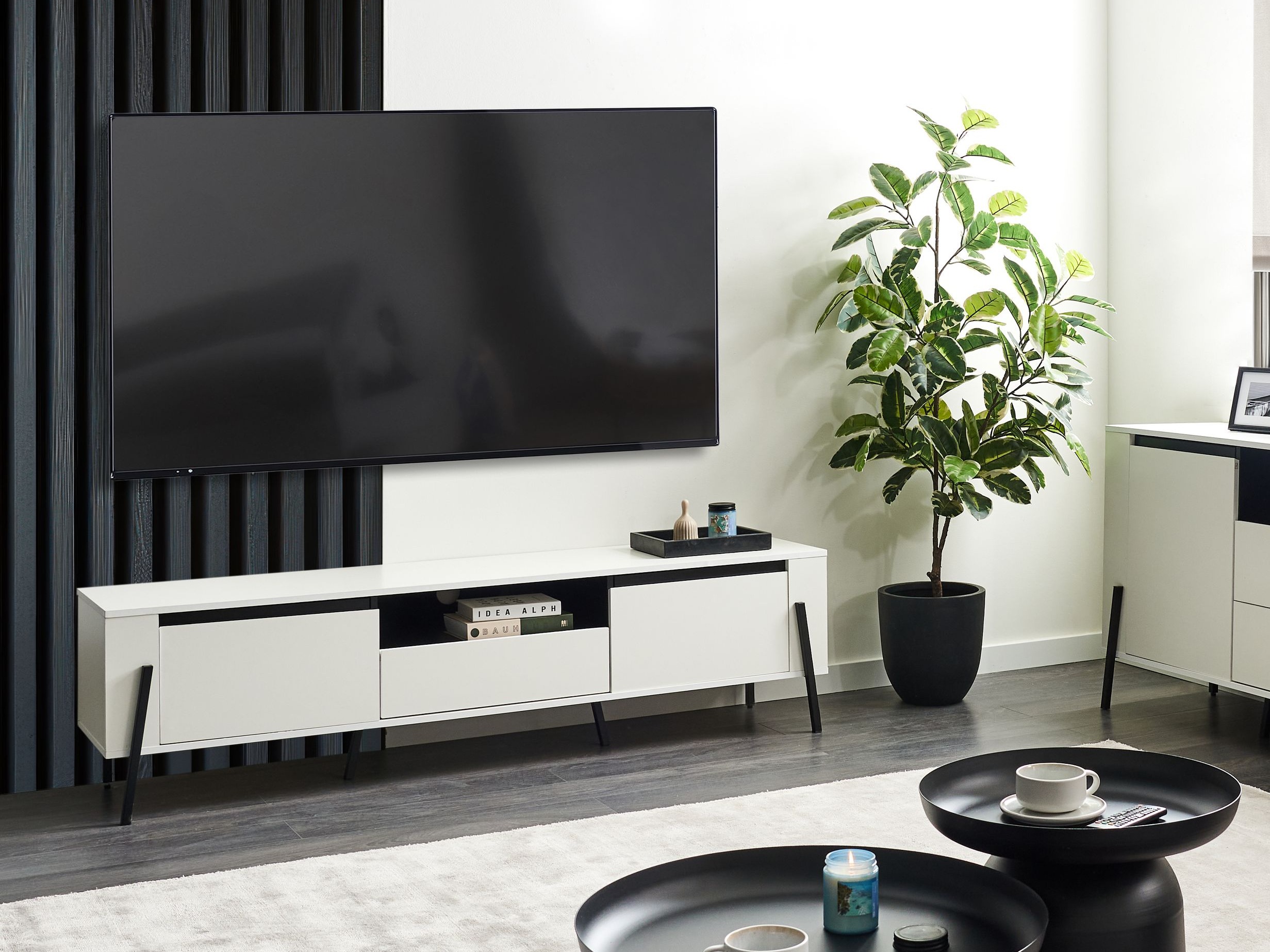 TV stol Berwyn 544 (Bijela + Crna)