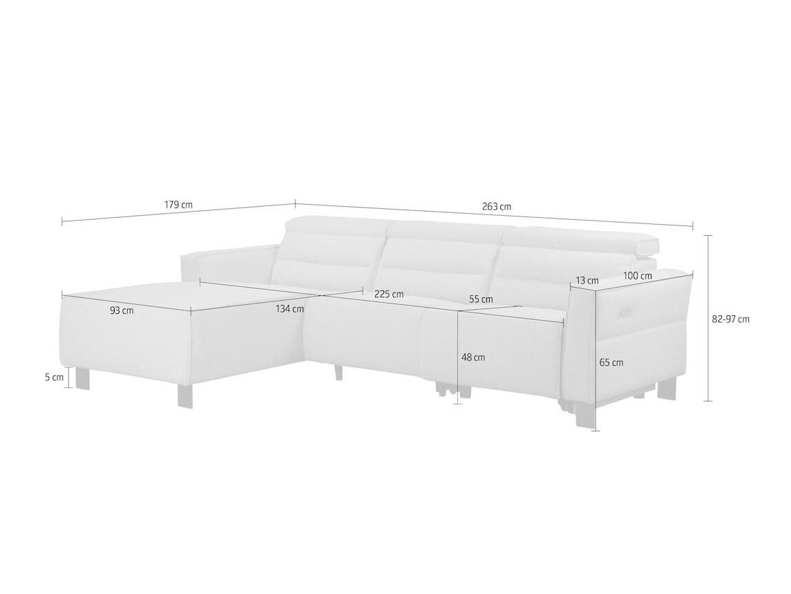 Podesiva kutna ganitura Denton 1486 (Krem)