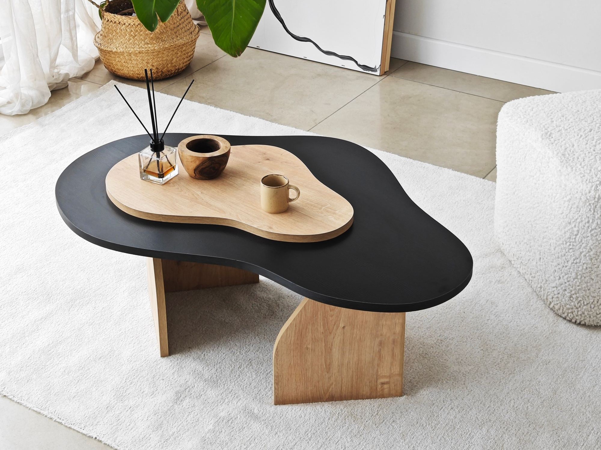 Stolić za kavu Kailua 2633 (Crna + Hrast)