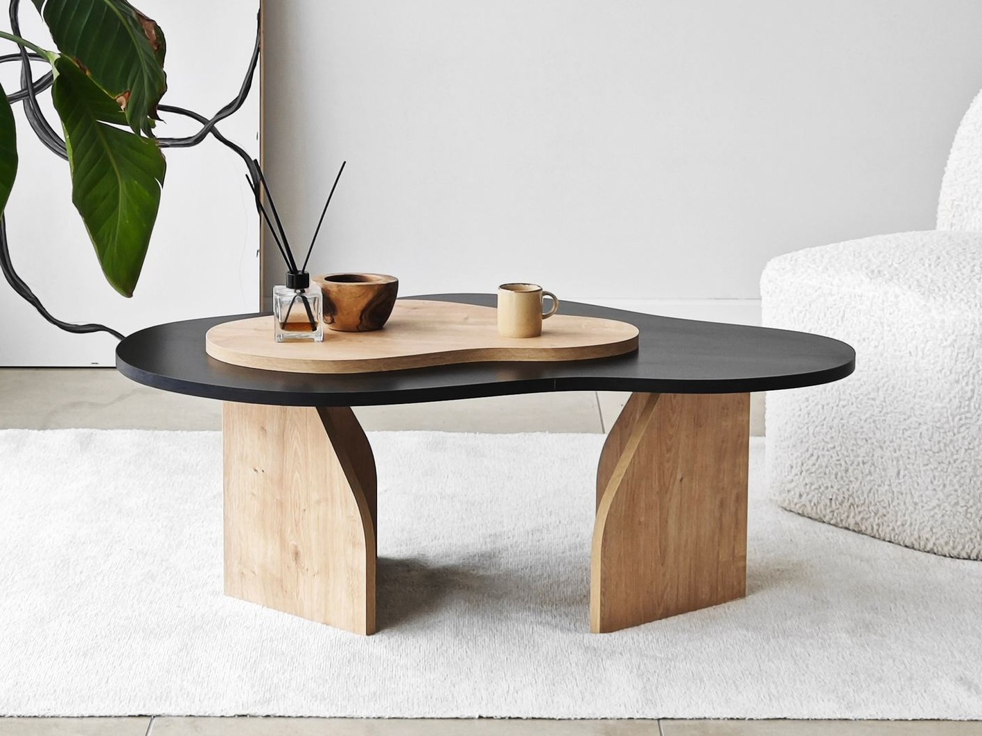 Stolić za kavu Kailua 2633 (Crna + Hrast)