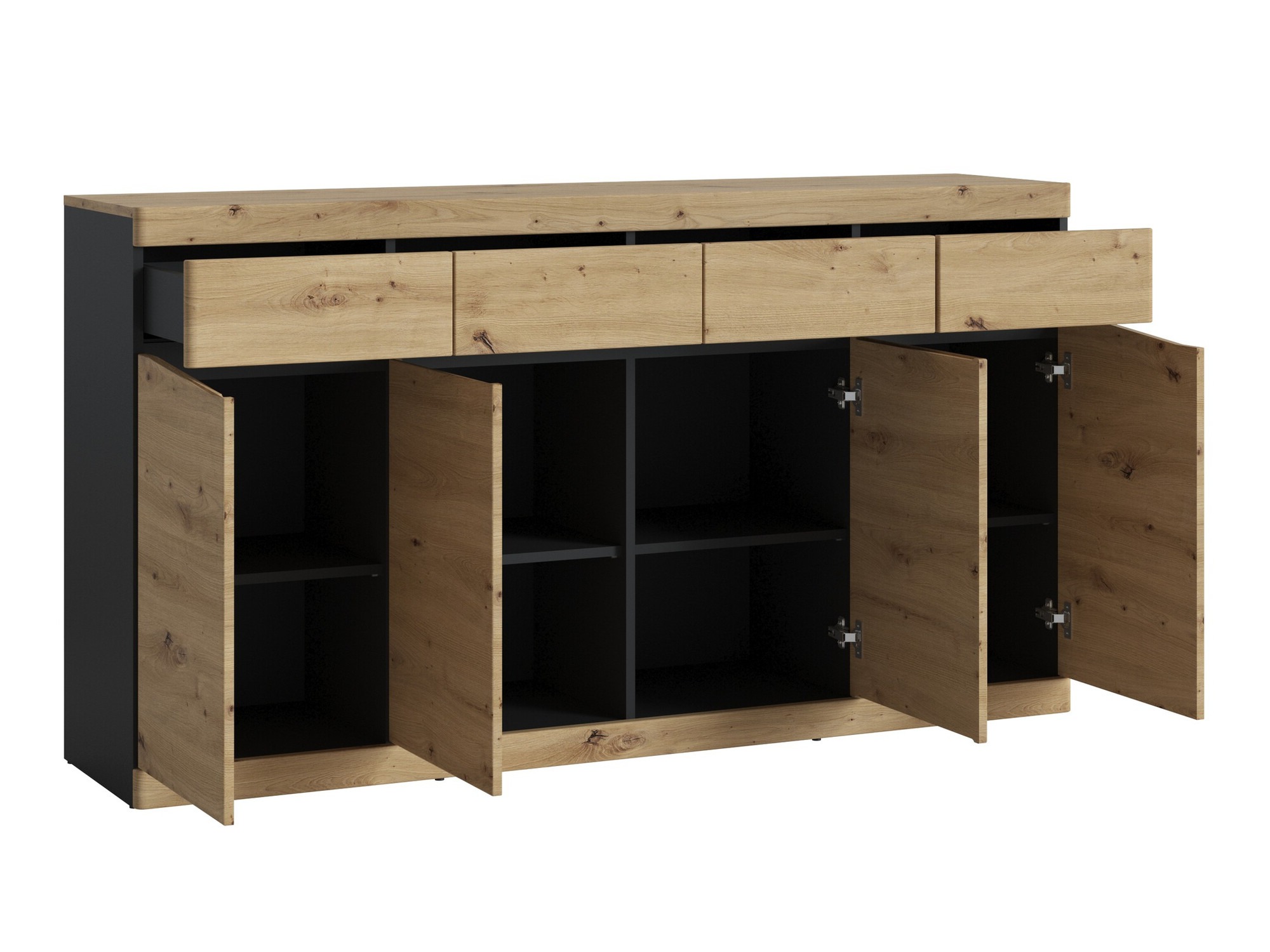 Komoda Venlori 124 (Antracit + Hrast Artisan)