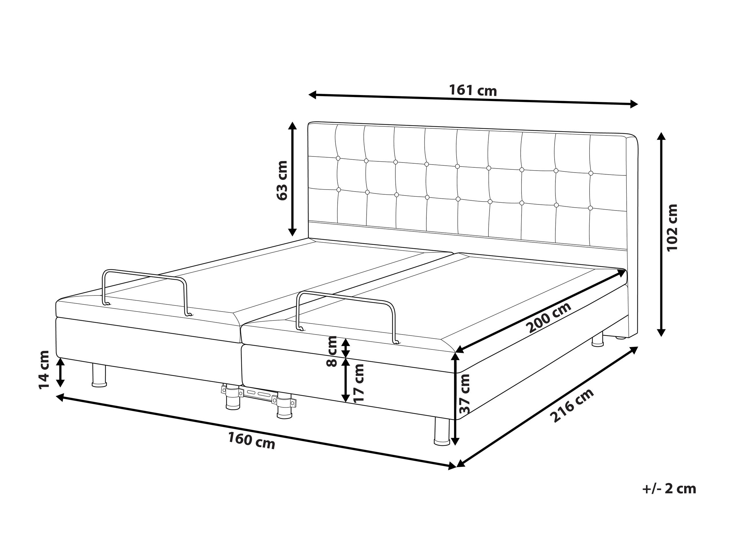 Krevet Berwyn 762 (Svijetlo siva)