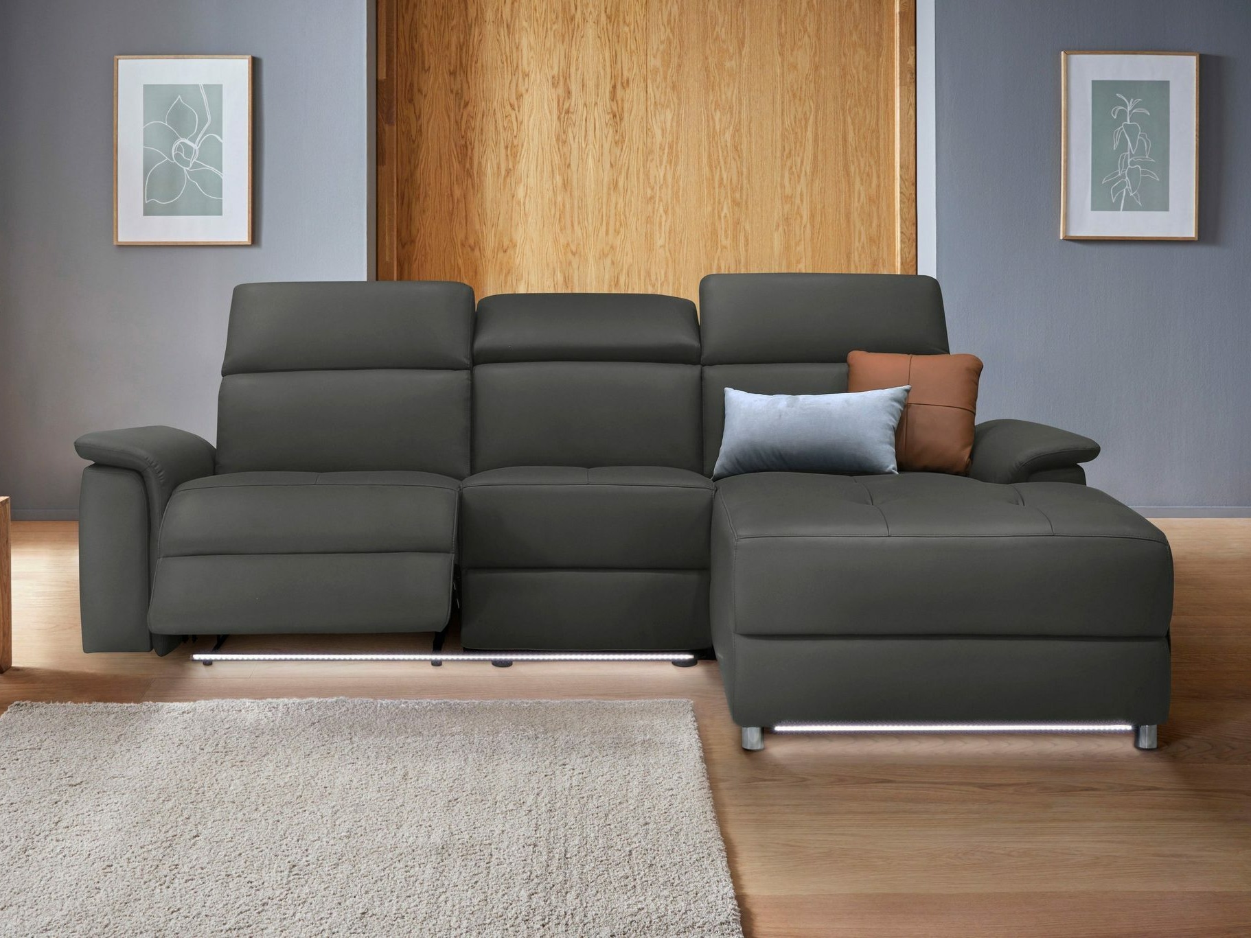 Podesiva kutna ganitura Denton 1488 (Crna)