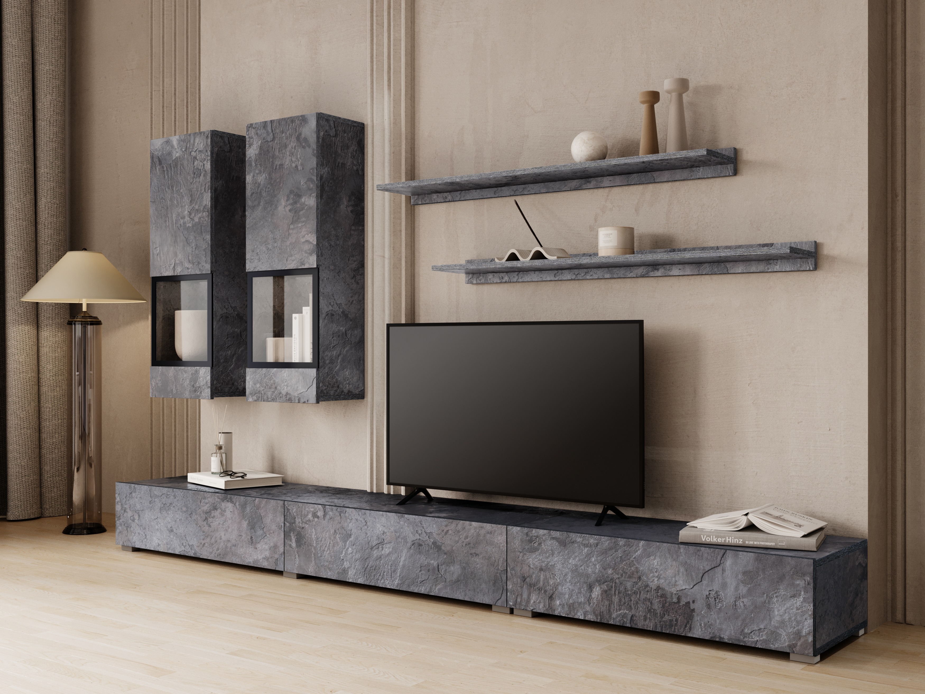 Set za dnevni boravak Serodeu 100 (Tamni beton)