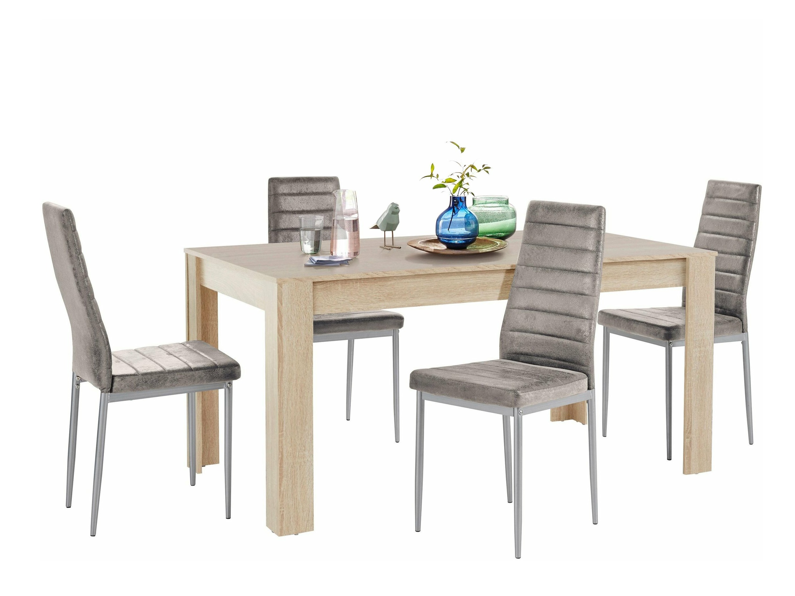 Blagovaonski set Denton 603 (Srebrna + Svijetlo siva)