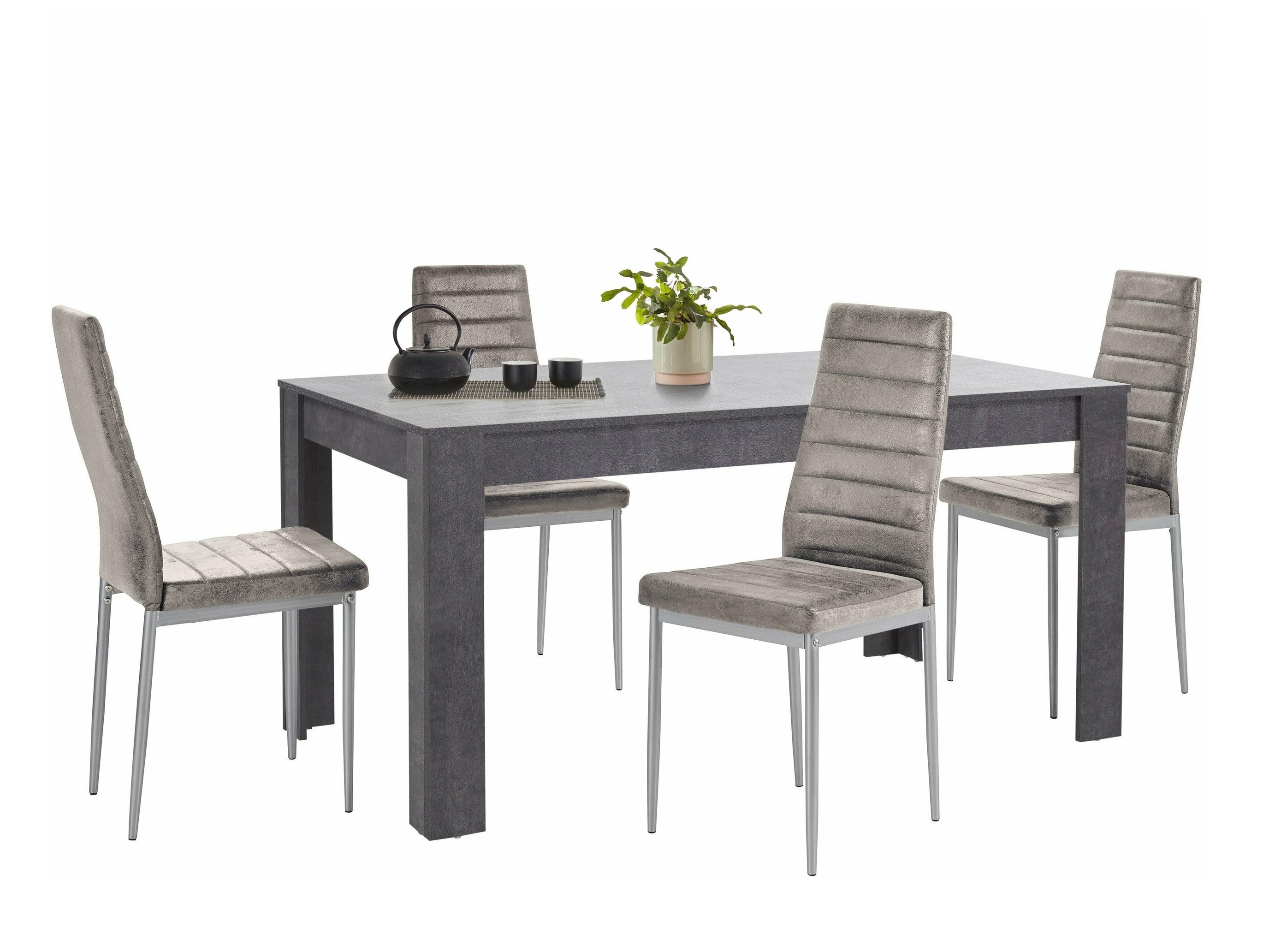 Blagovaonski set Denton 605 (Srebrna + Svijetlo siva)