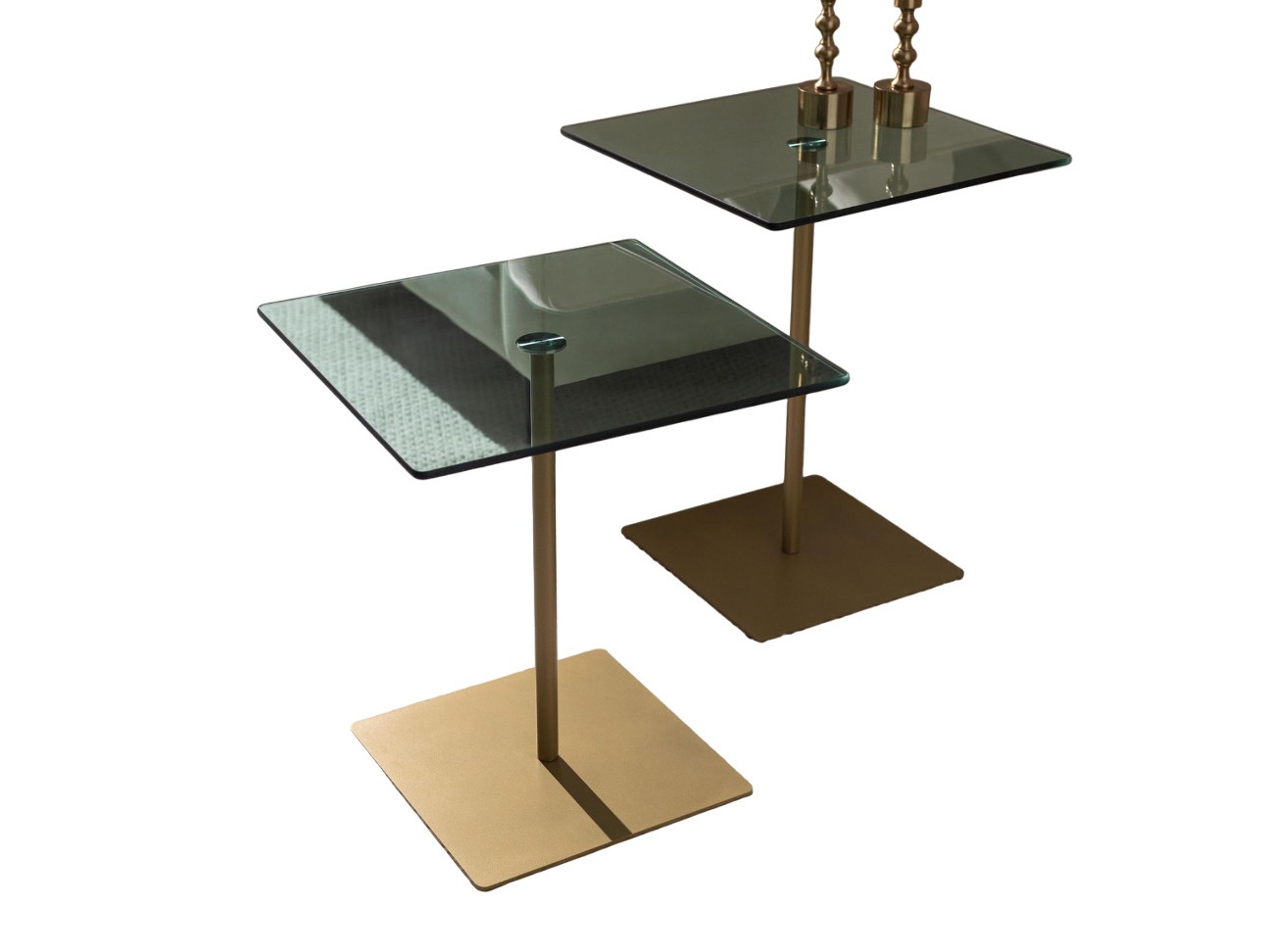 Set pomoćnih stolića Kailua 2639 (Zlatna + Zelena)