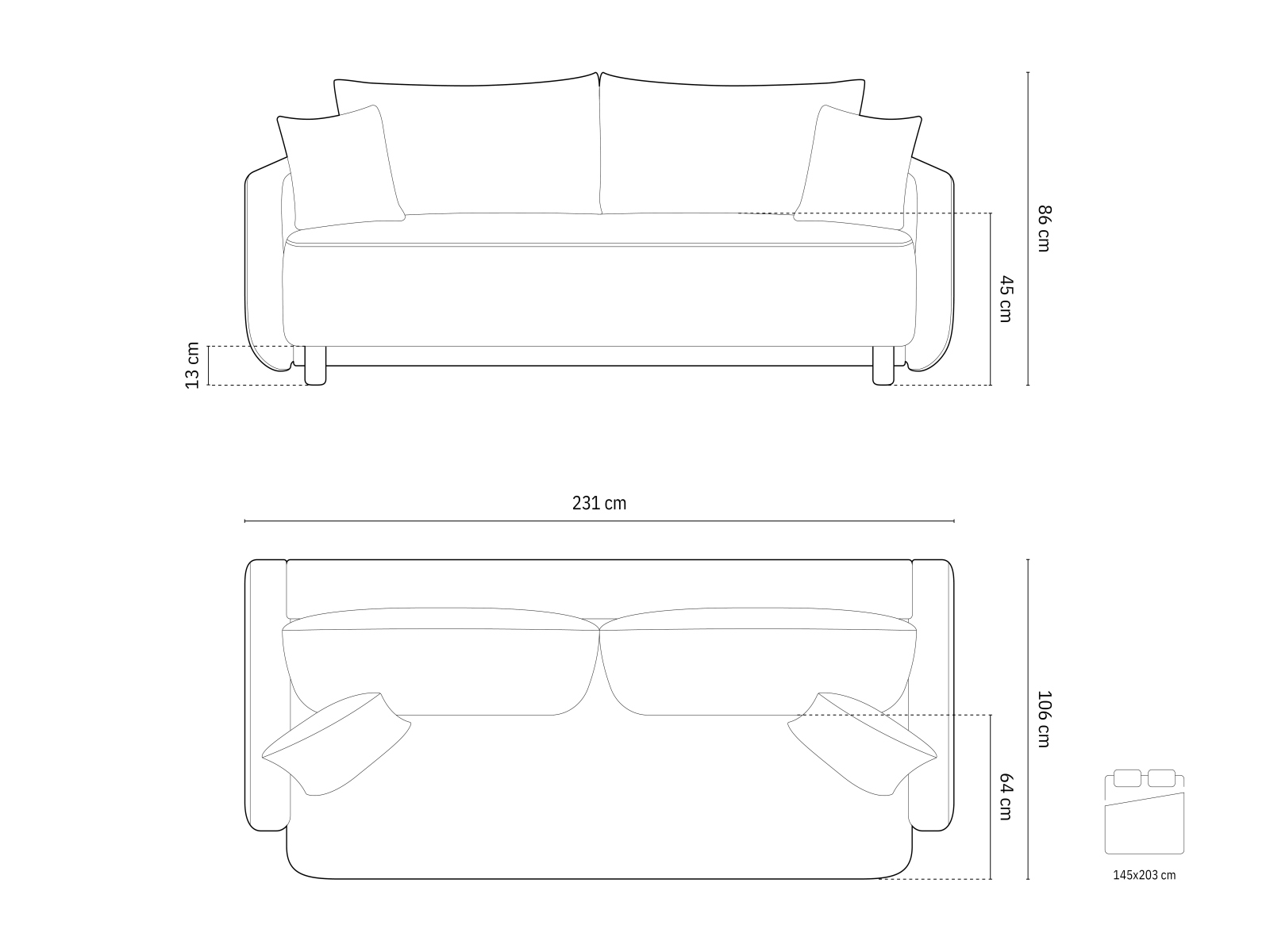 Kauč na razvlačenje Beckley 182 (Wind 02)