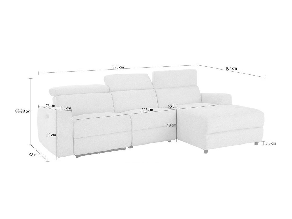 Podesiva kutna ganitura Denton 1490 (Svijetlo siva)