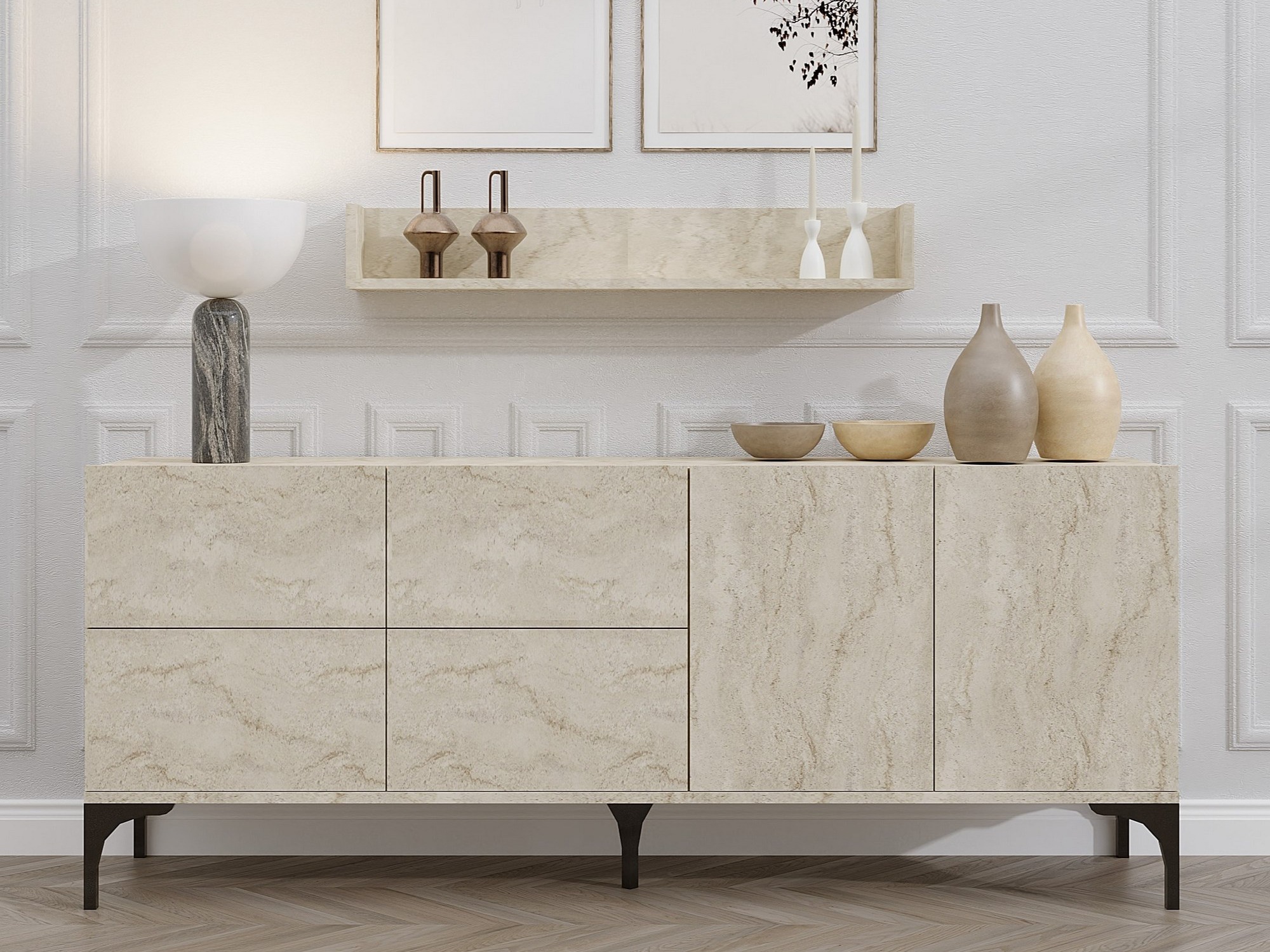 Ormarić Vestesu 140 (Svijetla Travertine)